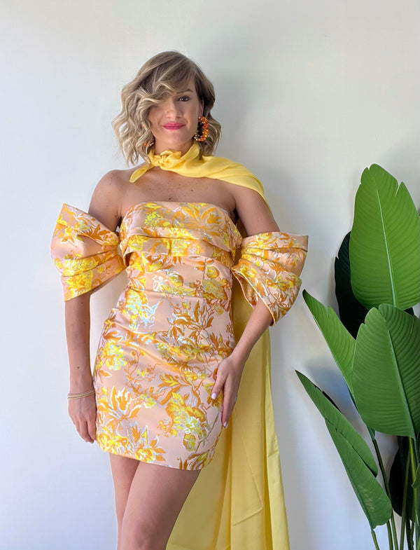 Mini dress damascato MIMOSA