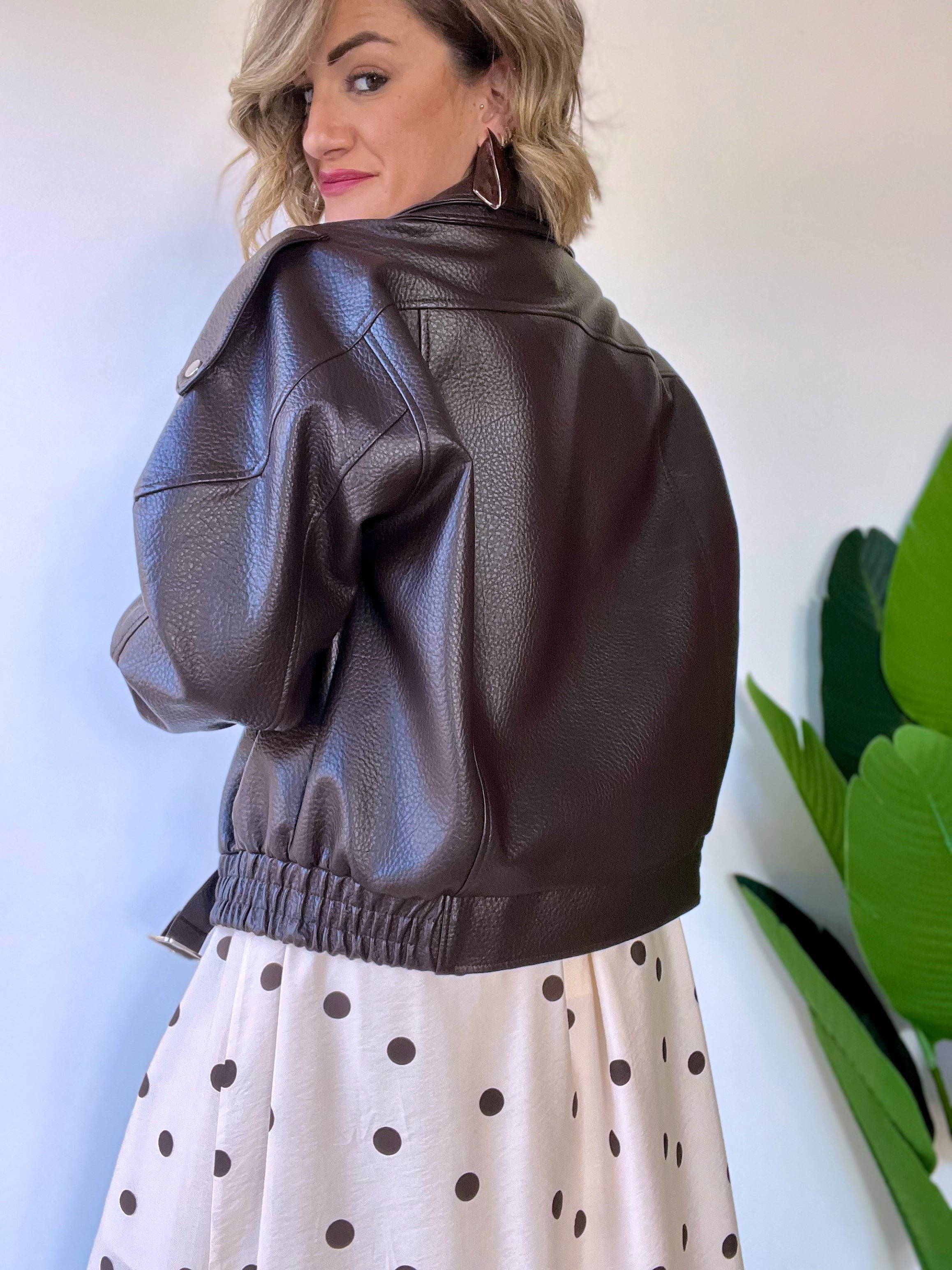 Chiodo marrone scuro oversize