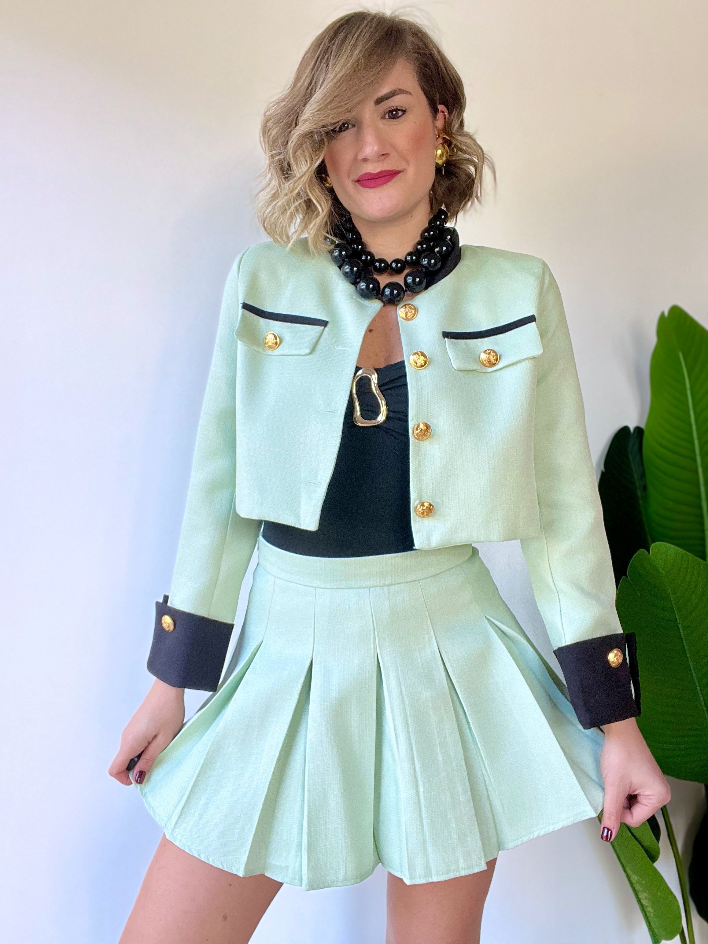 Coordinato con gonna PARIS verde
