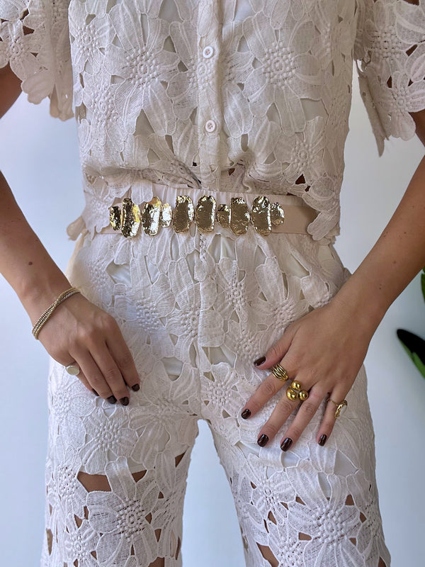 Cintura elastica con inserti oro