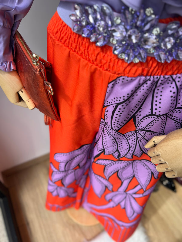 Pantalone a palazzo a fantasia