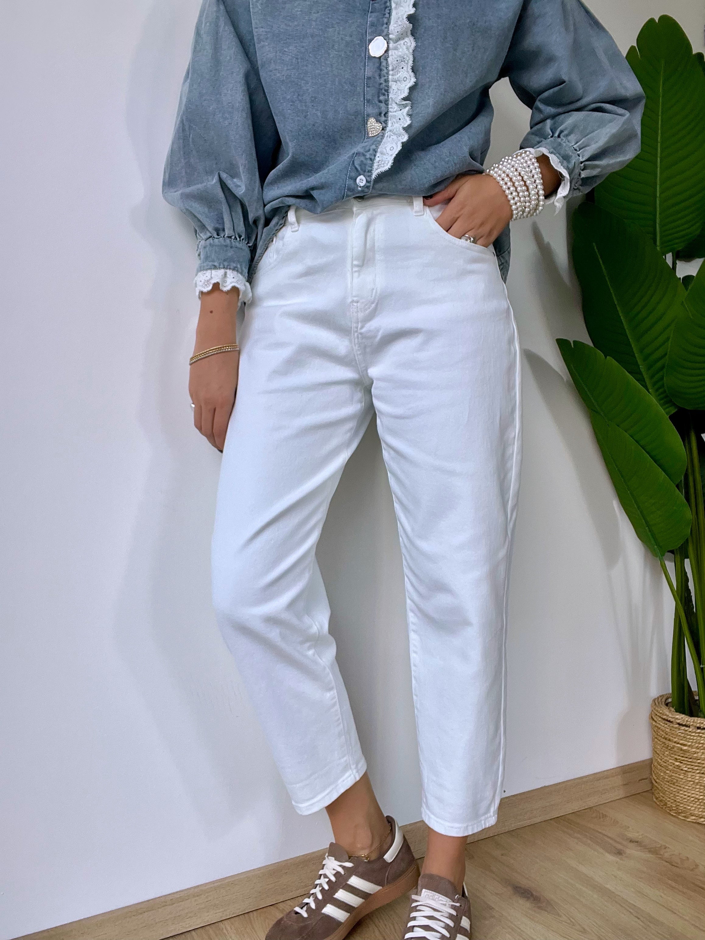 Jeans bianco mom fit