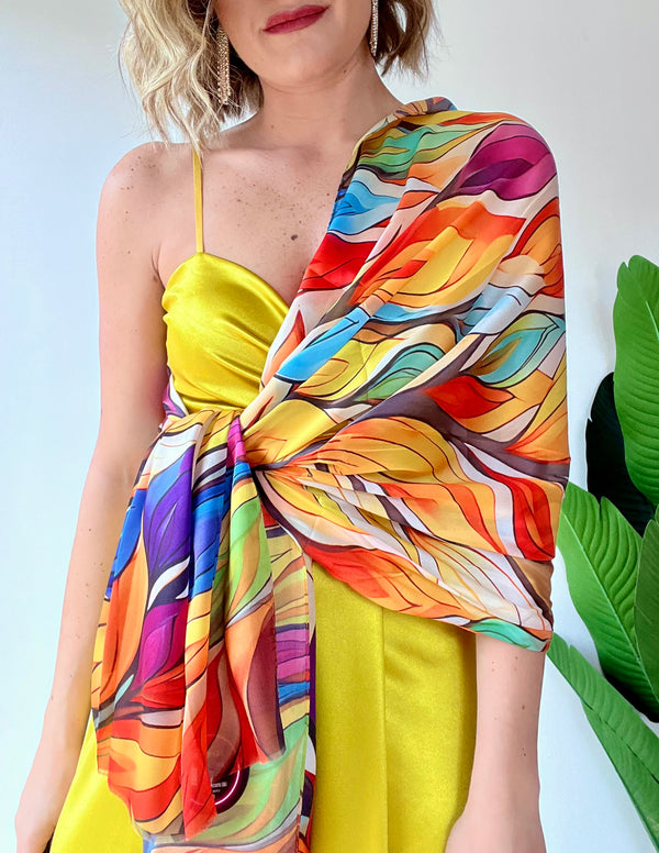 Foulard a fantasia multicolor