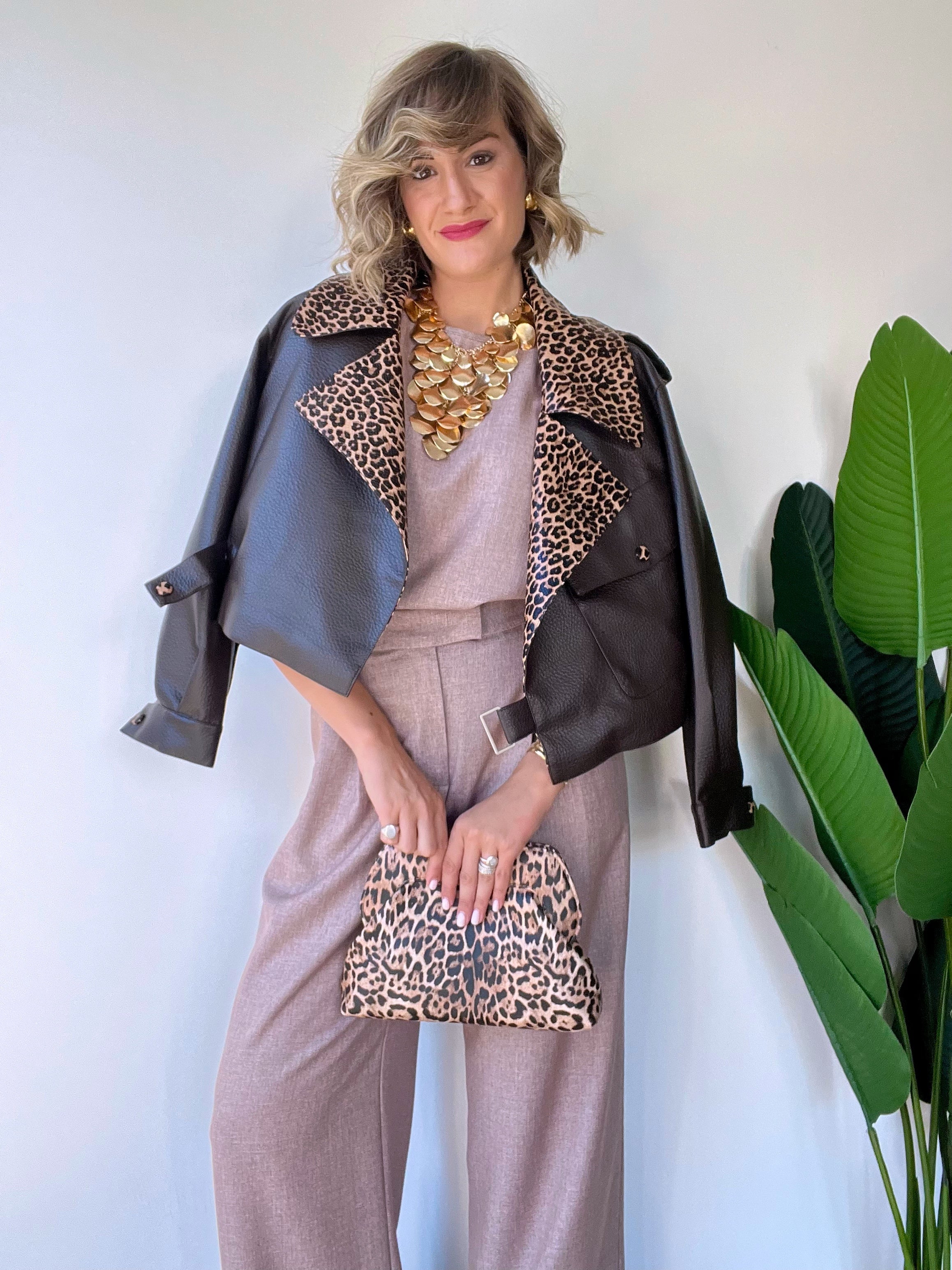 Pochette animalier intrecciata