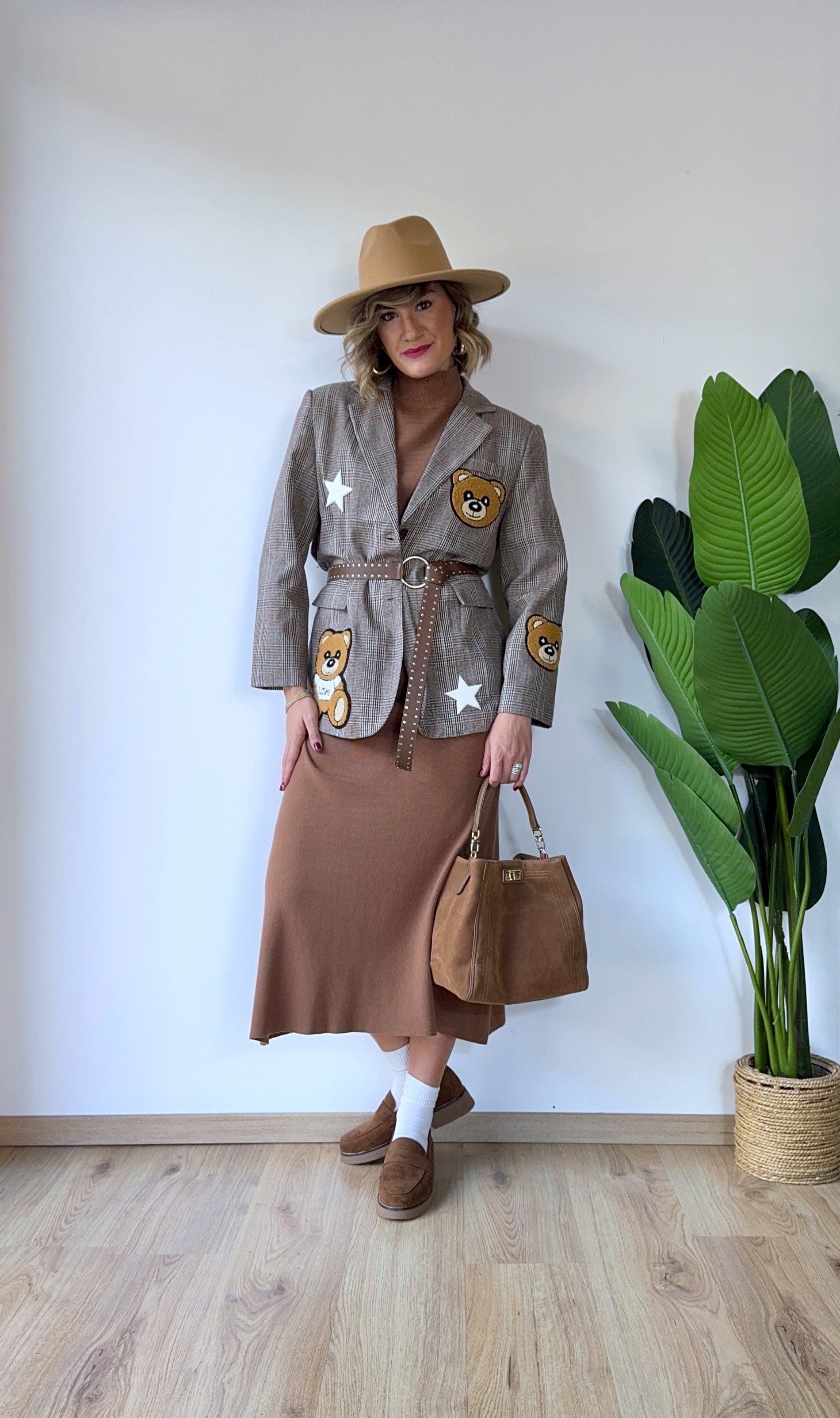 Coordinato in maglina gonna +maglia cammello