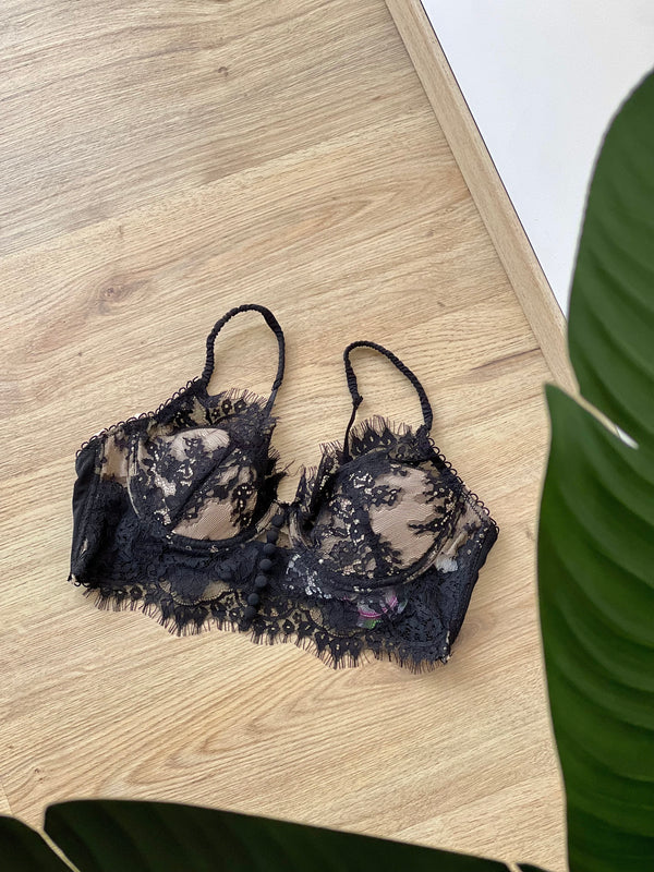 Bralette in pizzo nero