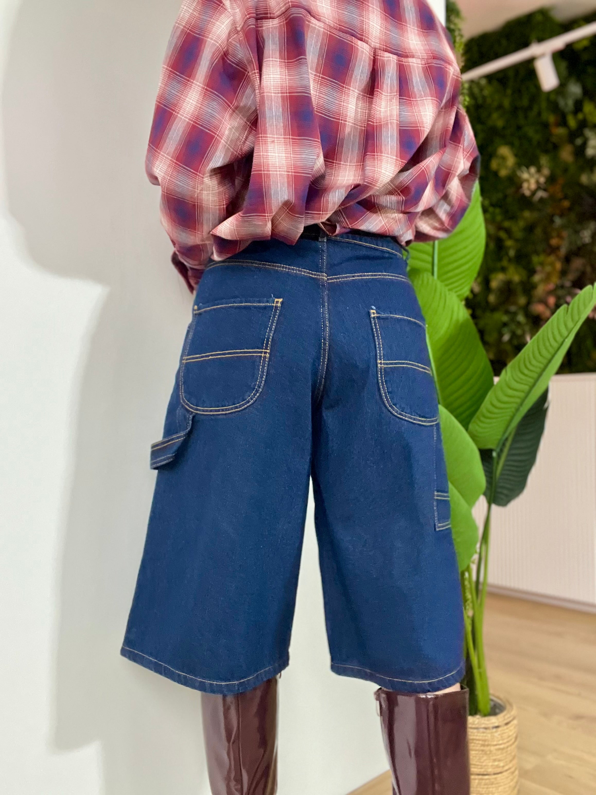 Bermuda in denim blu navy carpenter