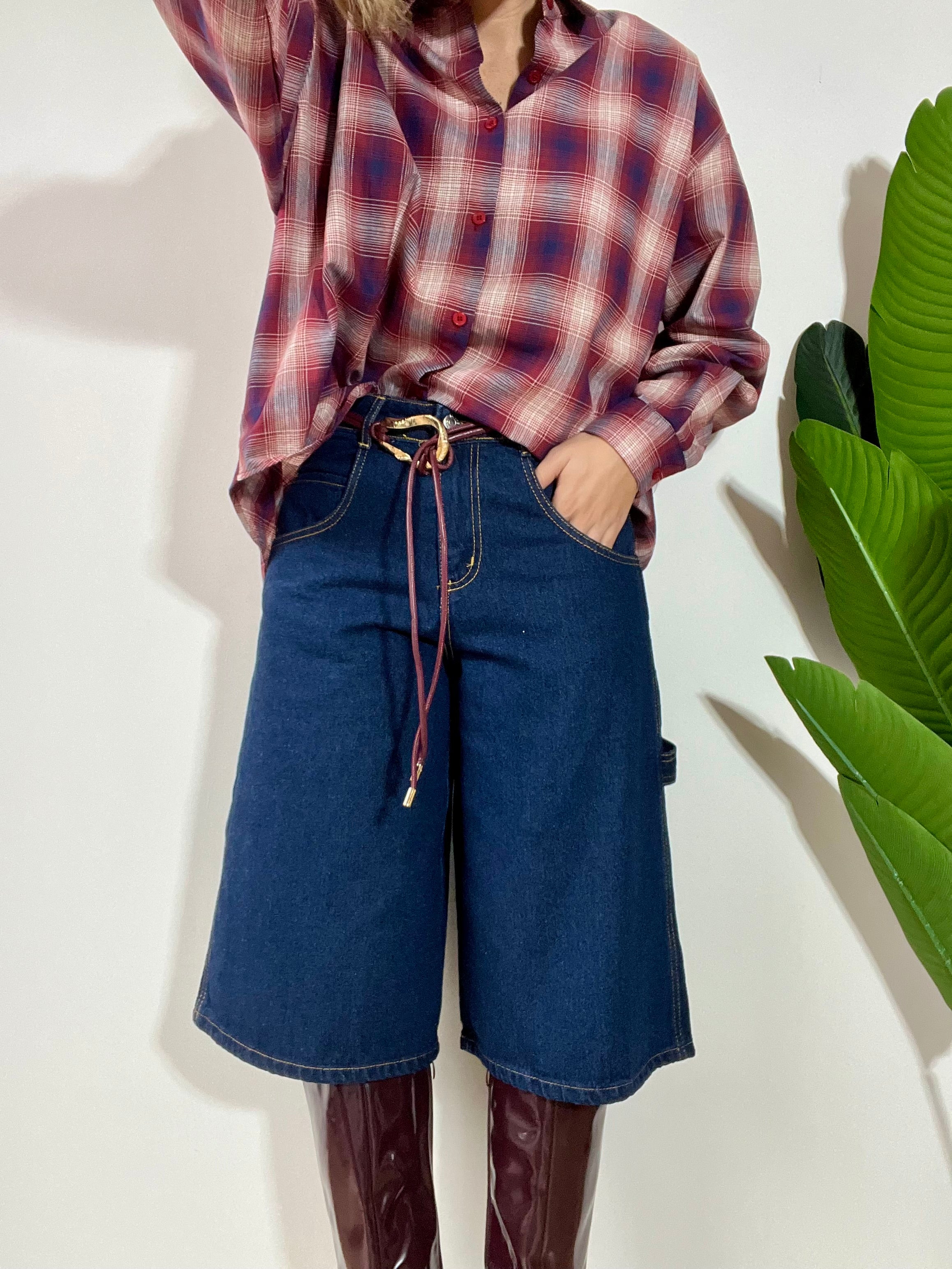 Bermuda in denim blu navy carpenter