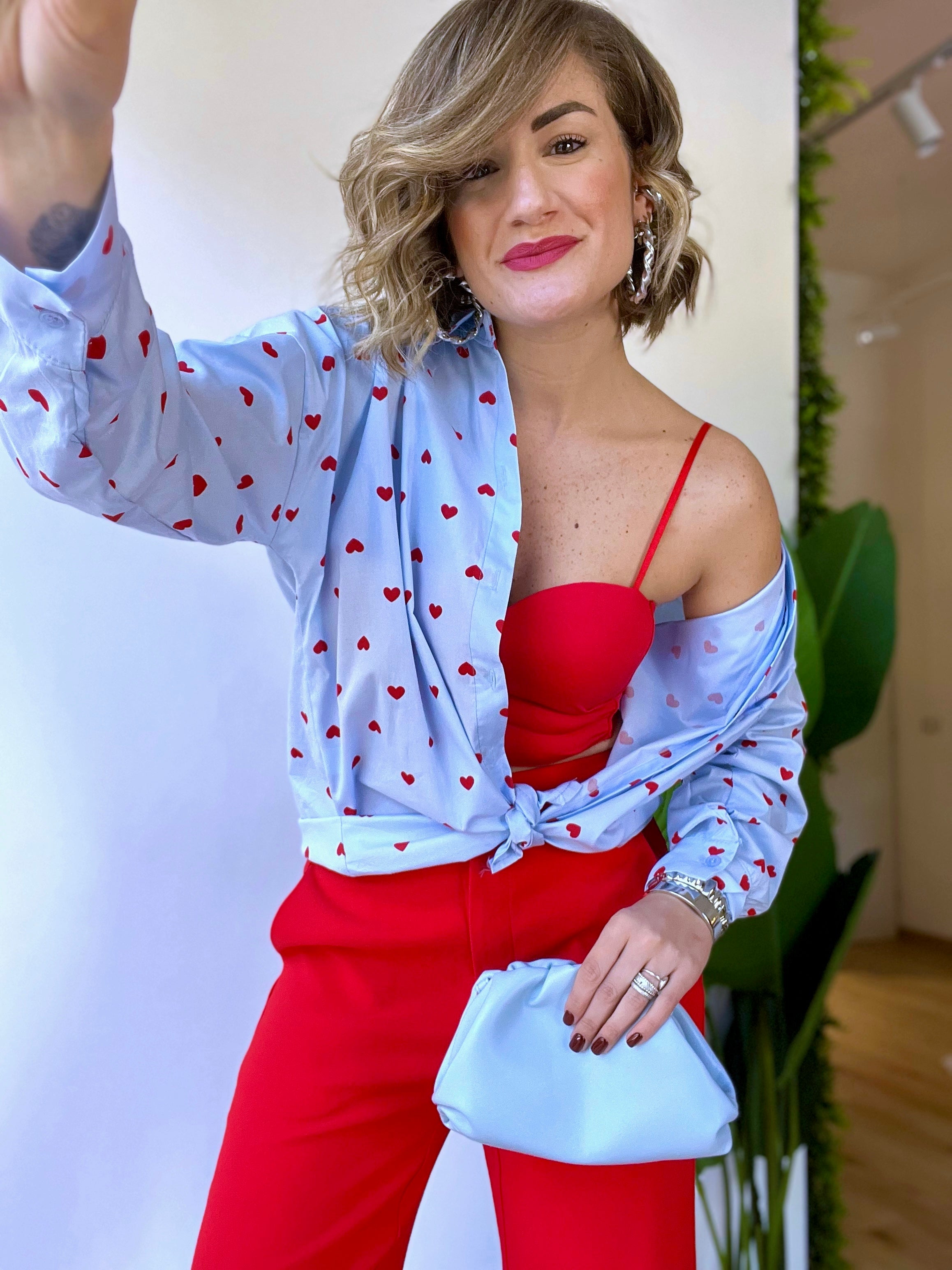 Camicia cotone cuoricini