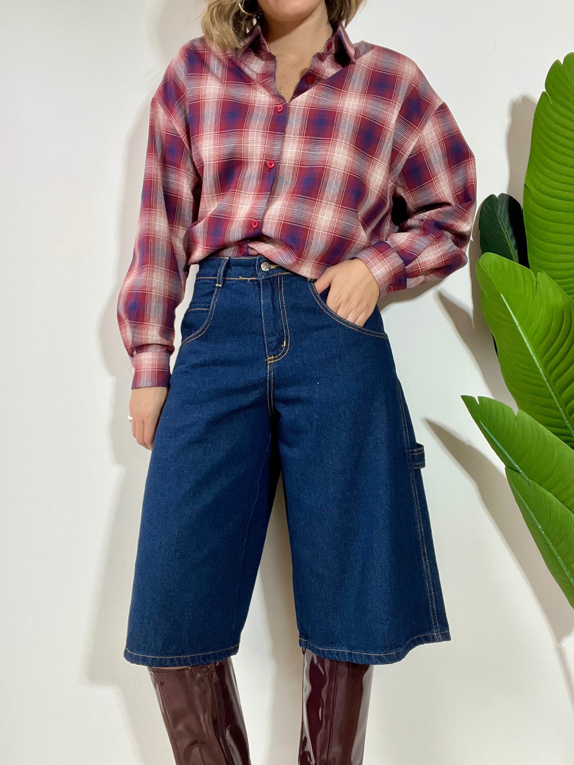 Bermuda in denim blu navy carpenter