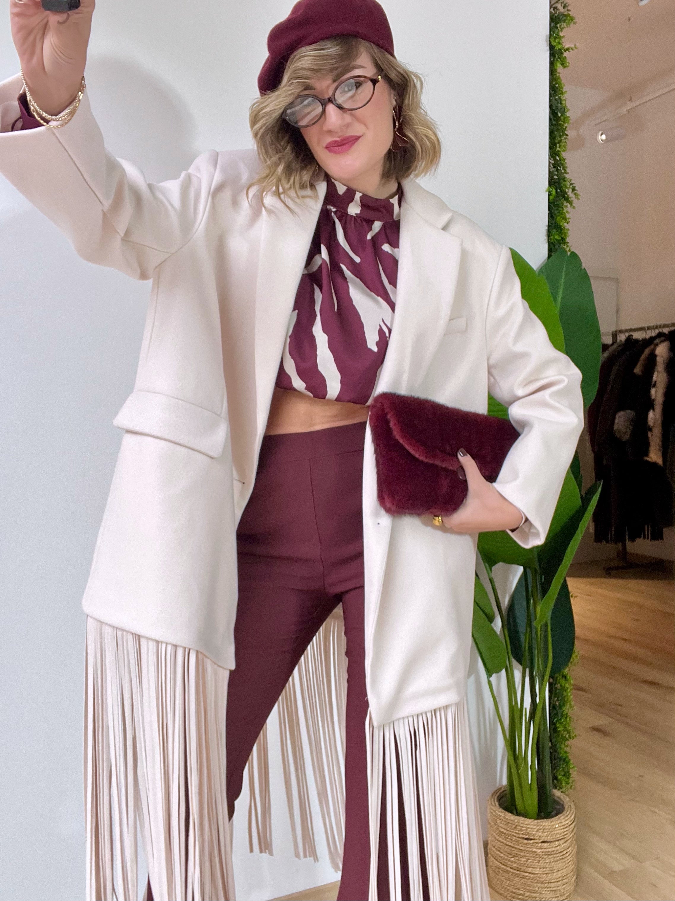 Camicia/blusa crop a fantasia