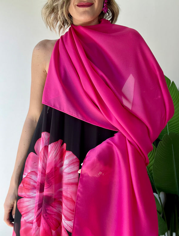 Stola semi velata fucsia