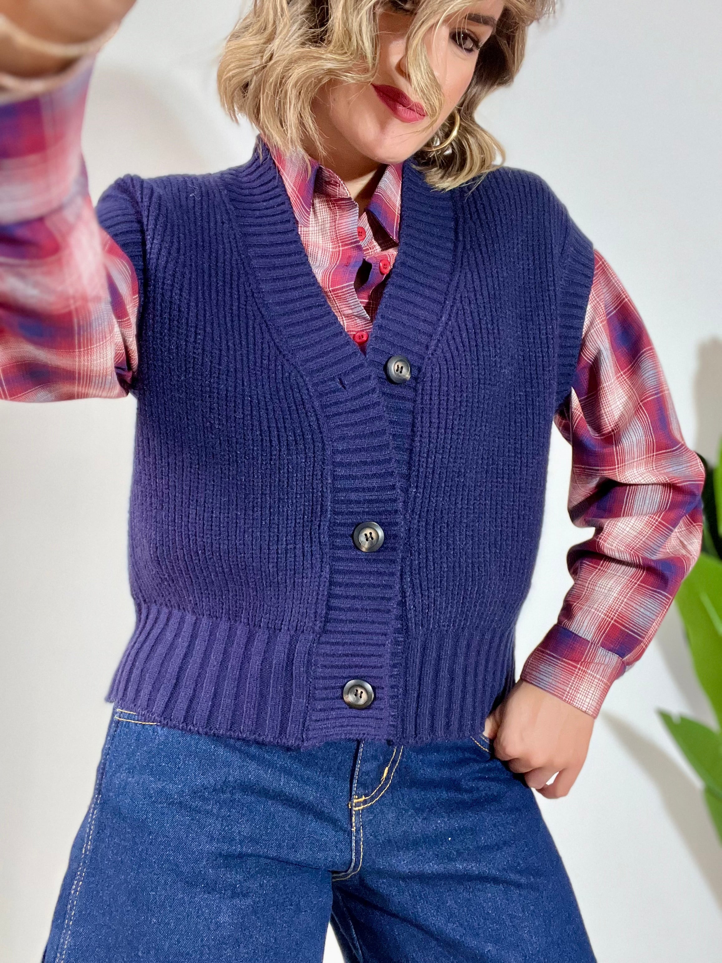 Gilet di maglina doppiopetto morbido