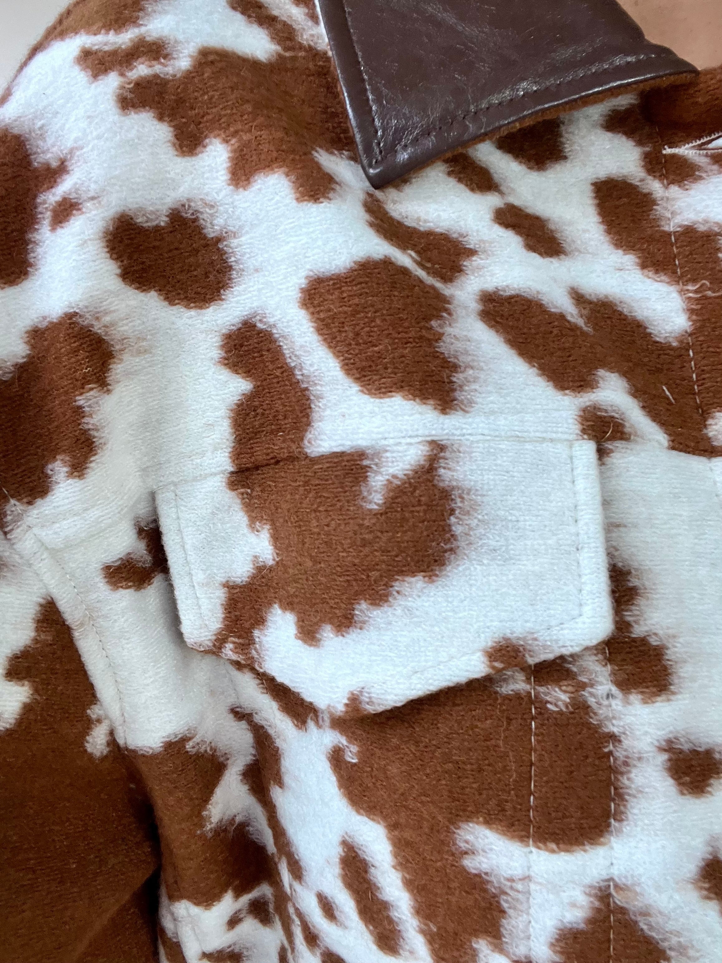 Giubbotto in panno con frange COW cammello