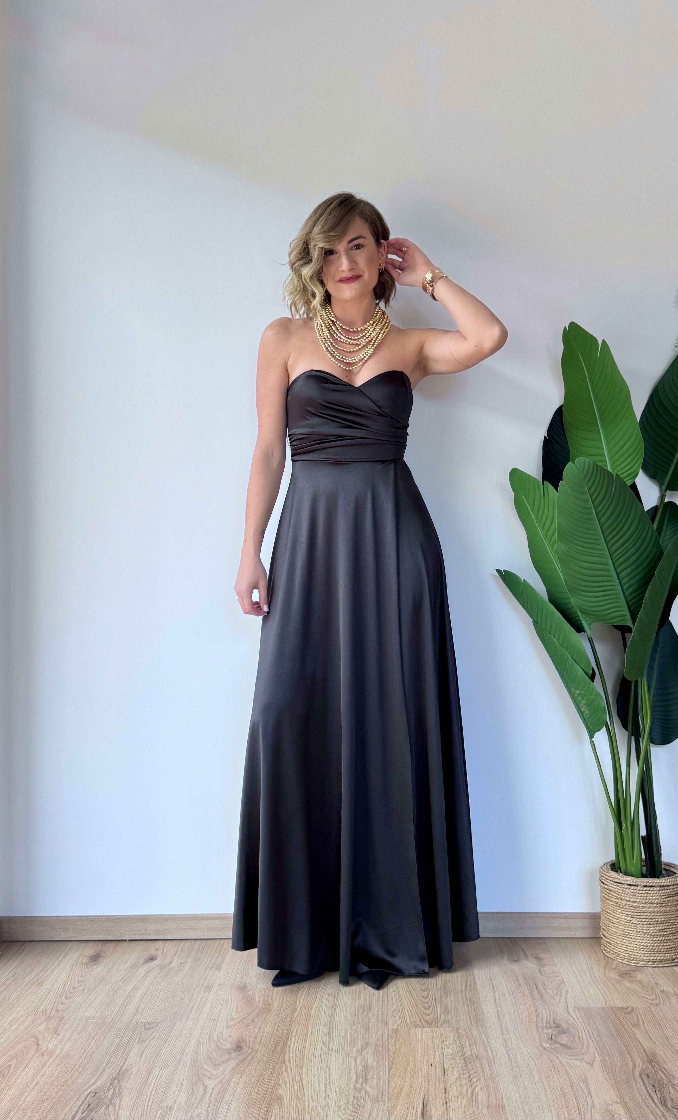 Collana in perle dorata multifili