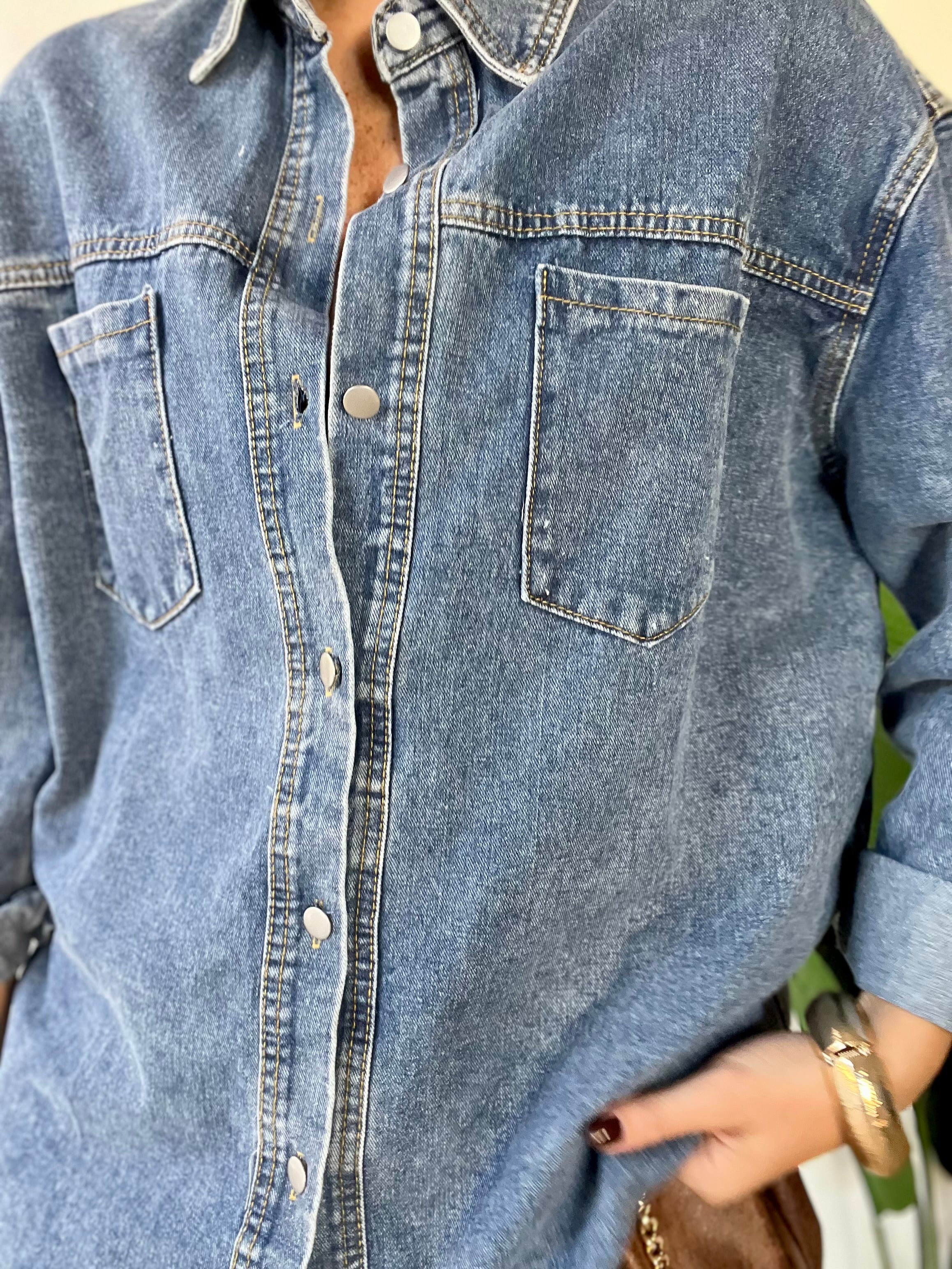 Camicia in denim oversize