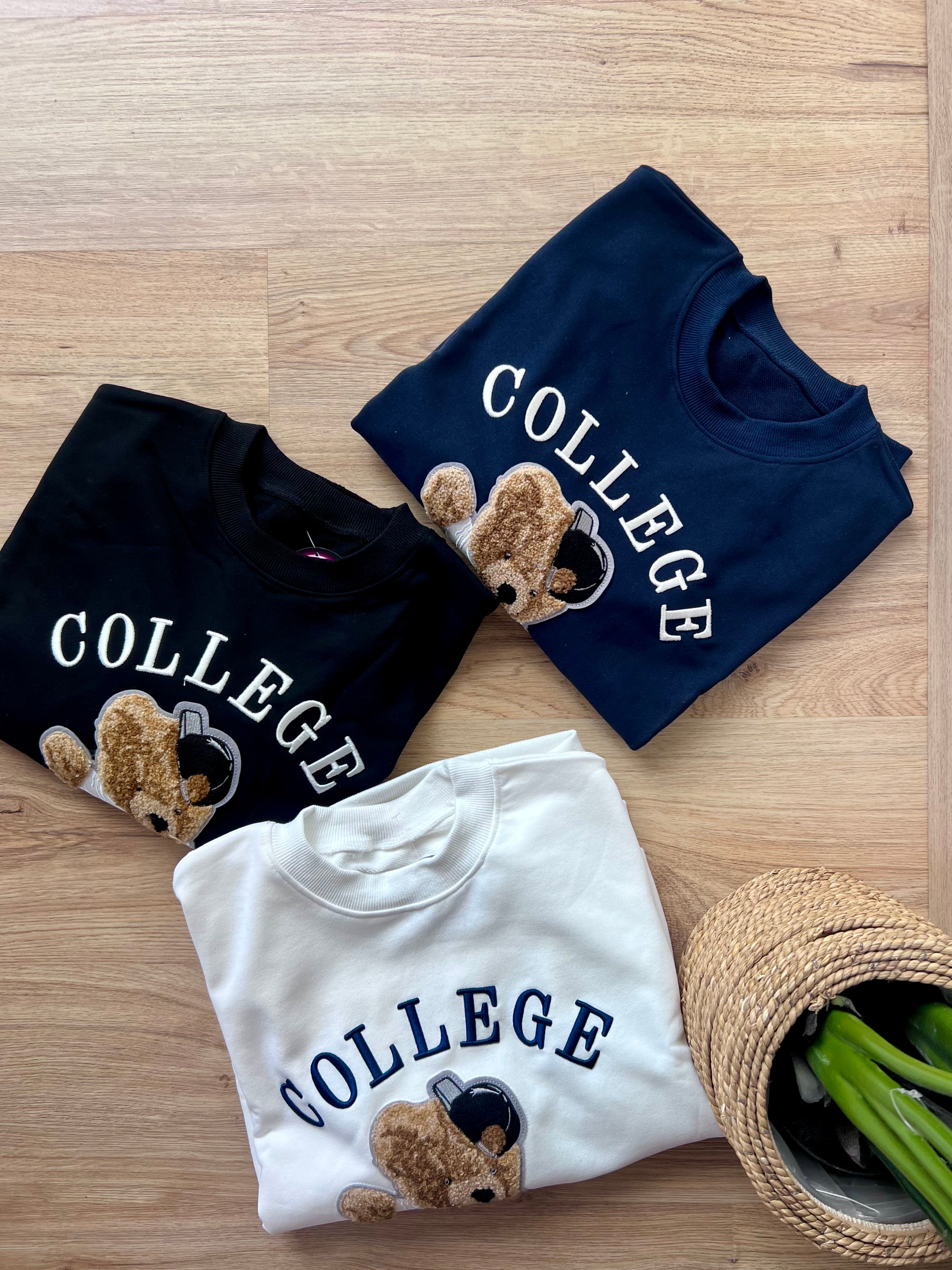 Felpa garzata orso college