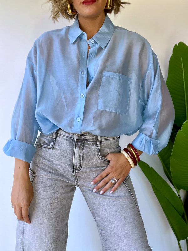 Camicia in velo semi-trasparente