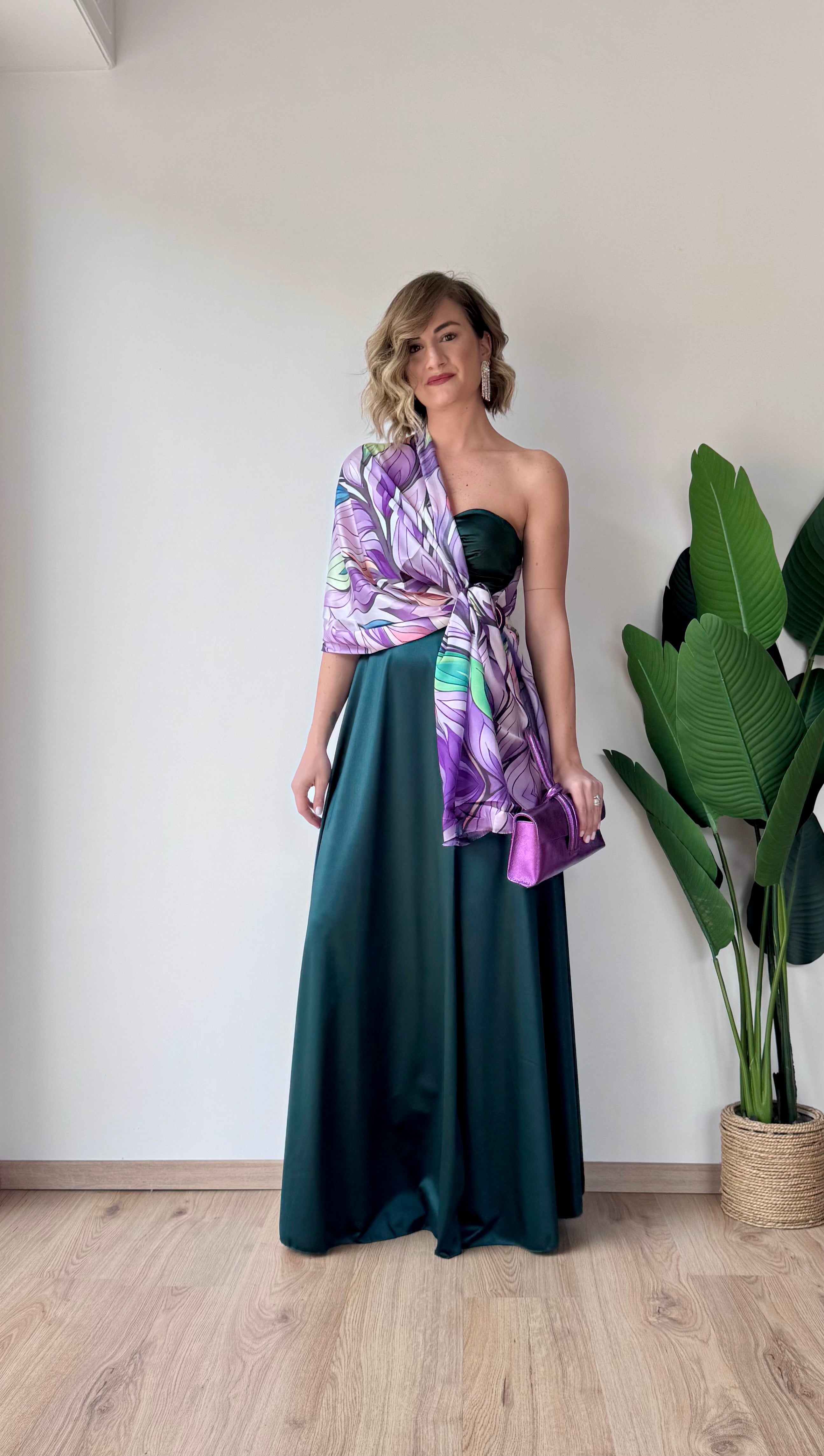 Foulard fantasia con il viola