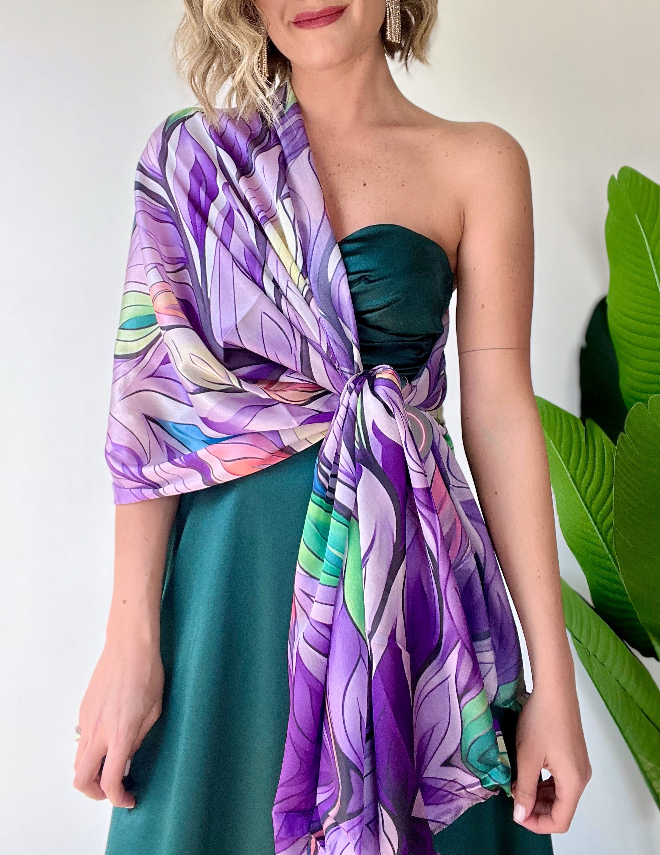 Foulard fantasia con il viola