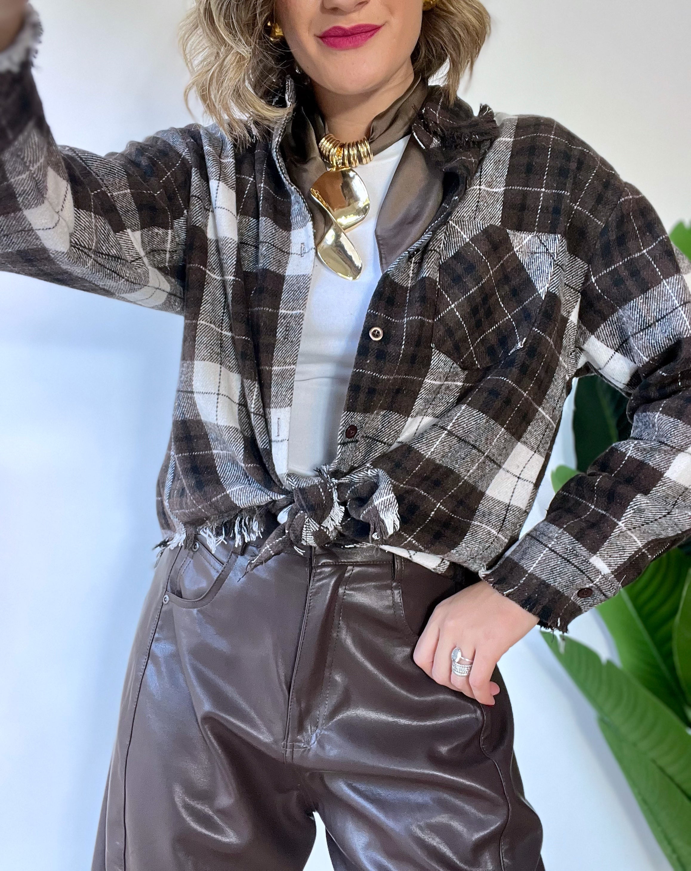 Camicia a quadri in flanellina