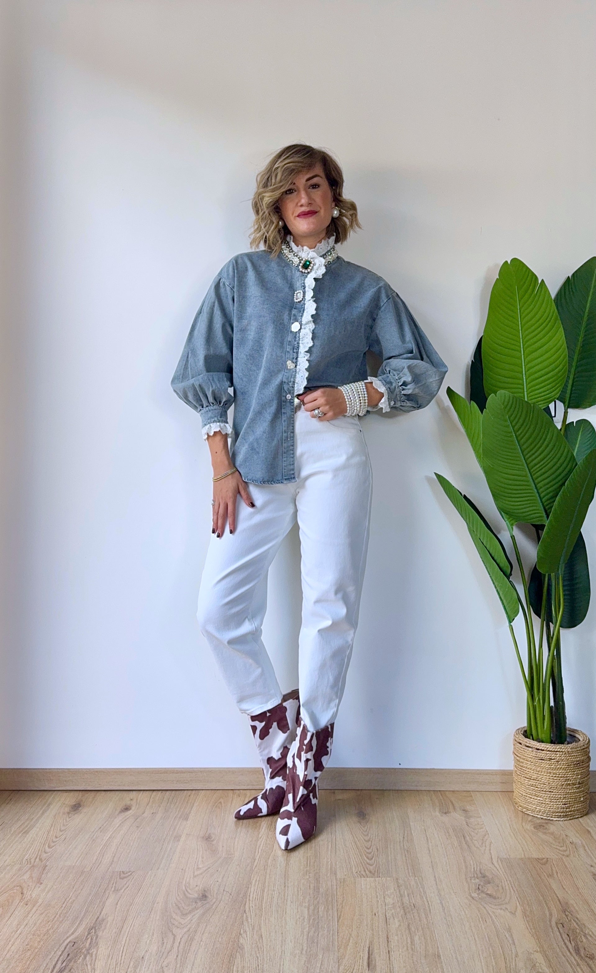 Jeans bianco mom fit