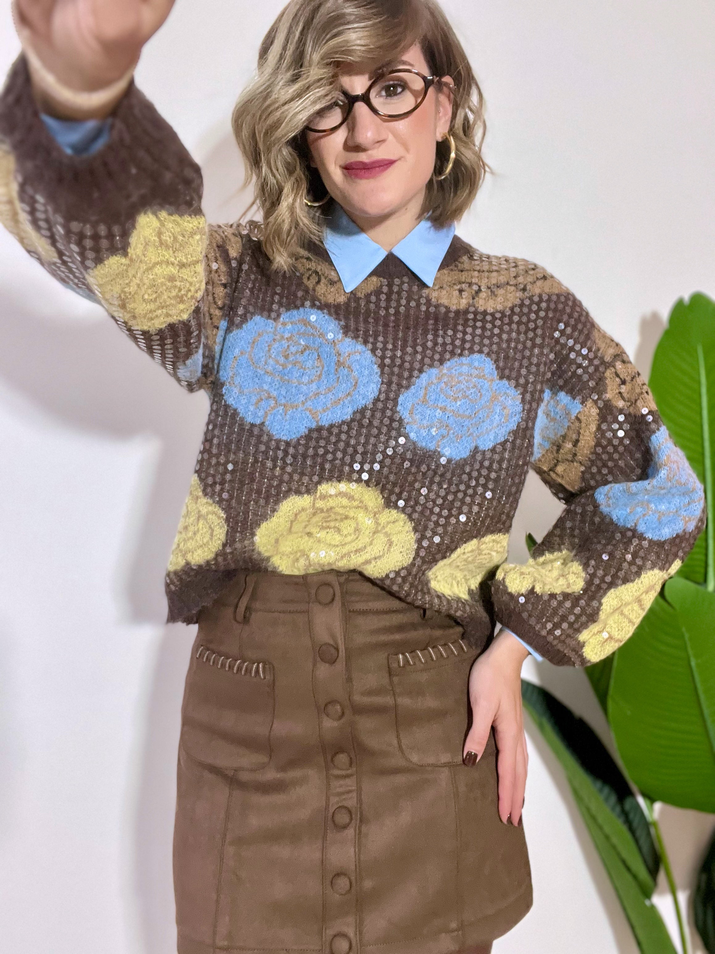 Minigonna in camoscio con tasche