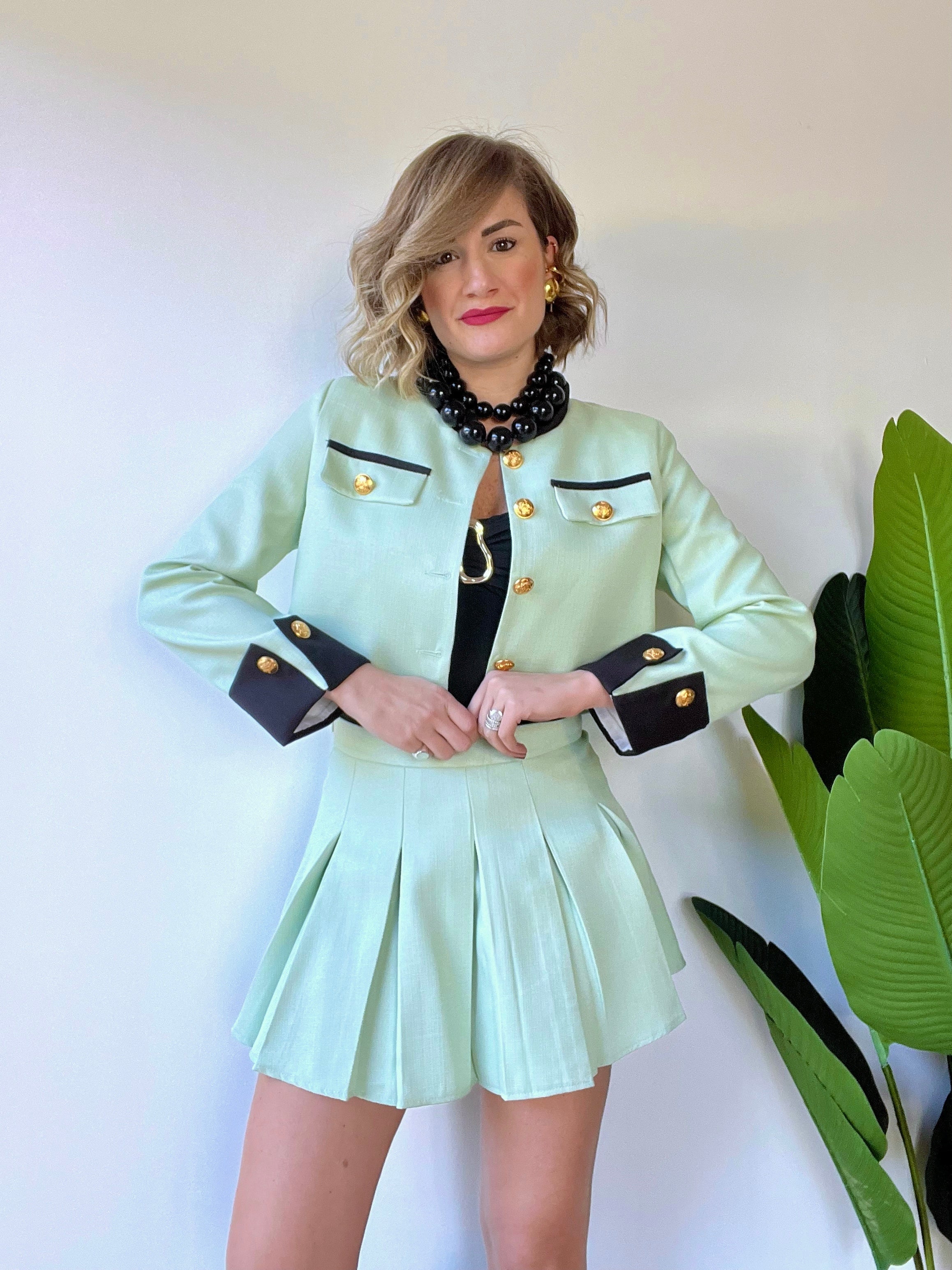 Coordinato con gonna PARIS verde