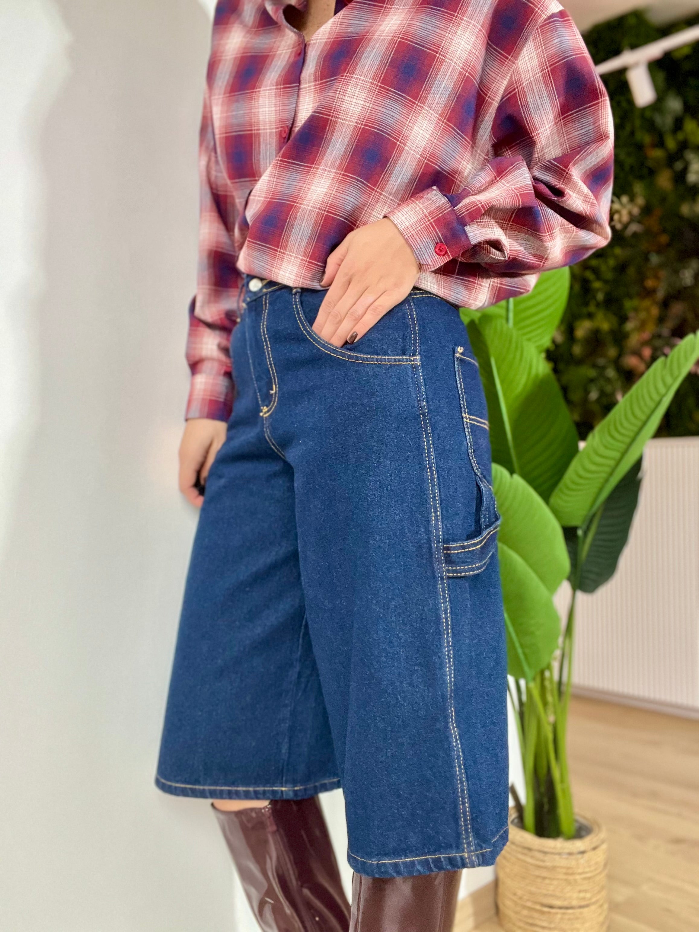 Bermuda in denim blu navy carpenter