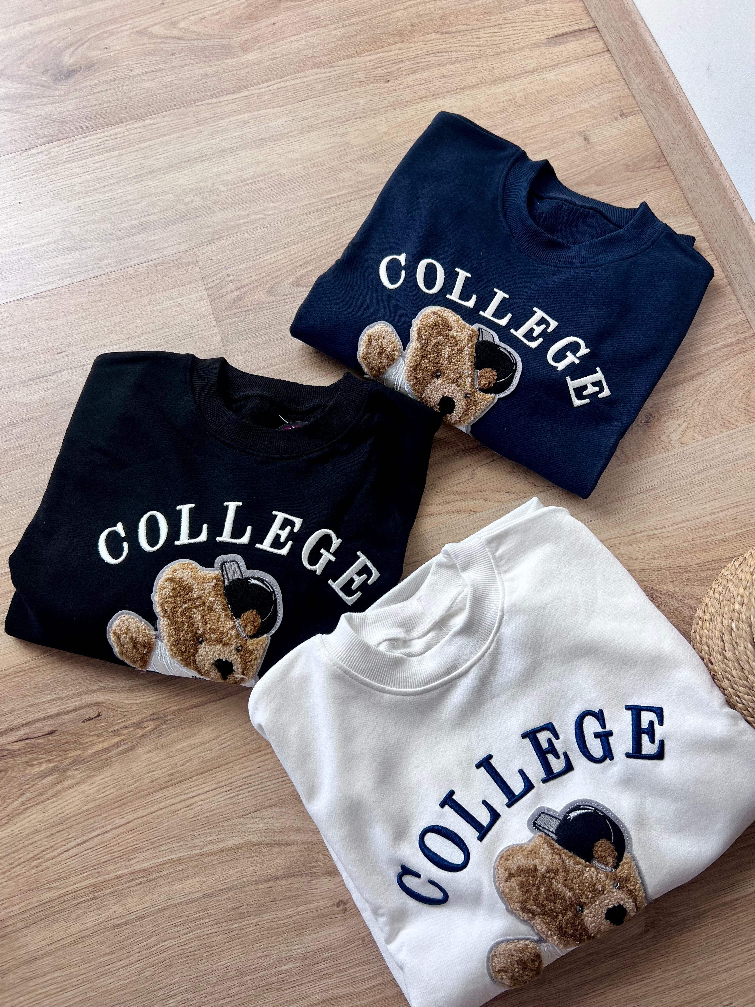 Felpa garzata orso college