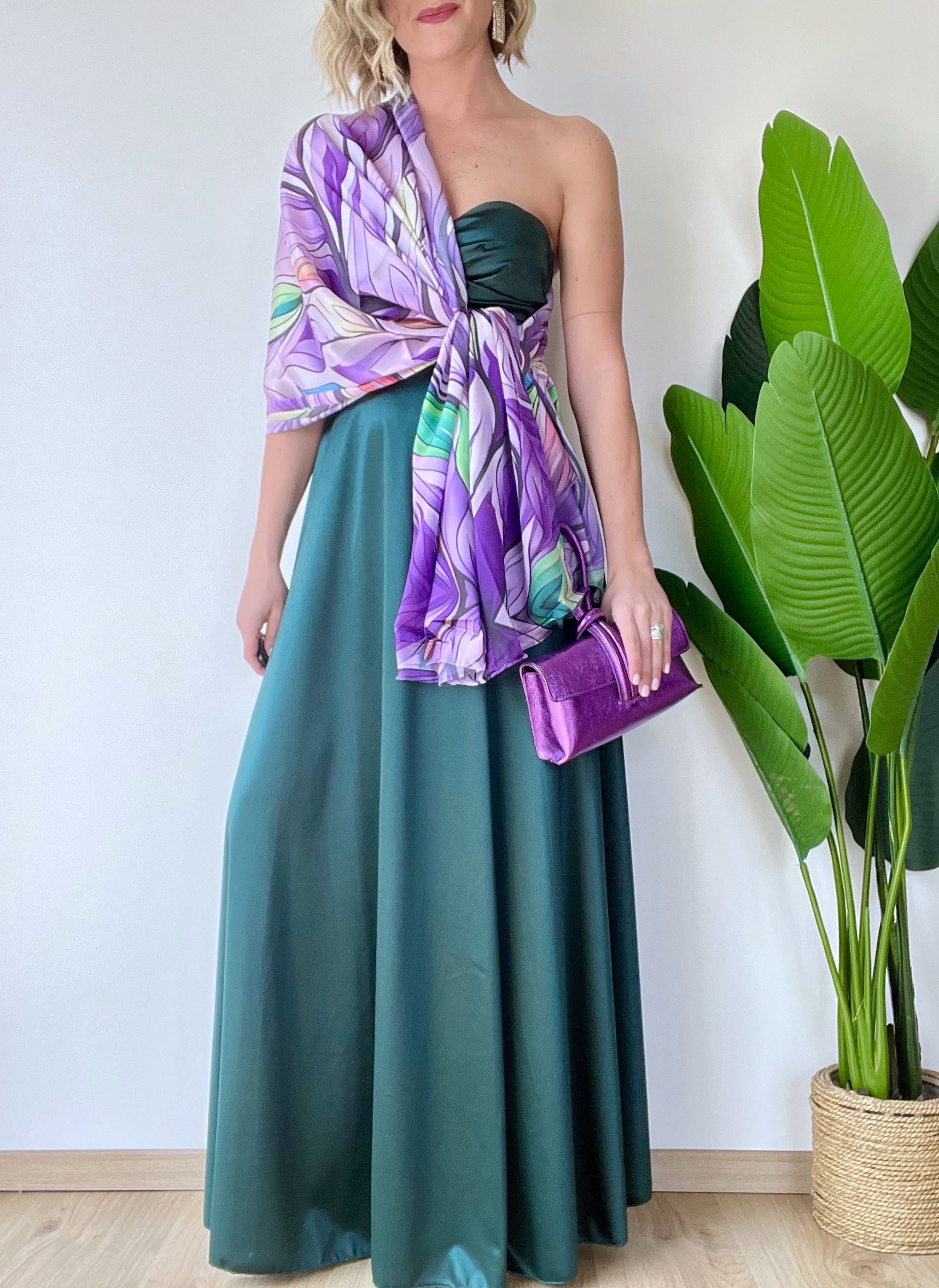 Vestito in tessuto lucido Verdone