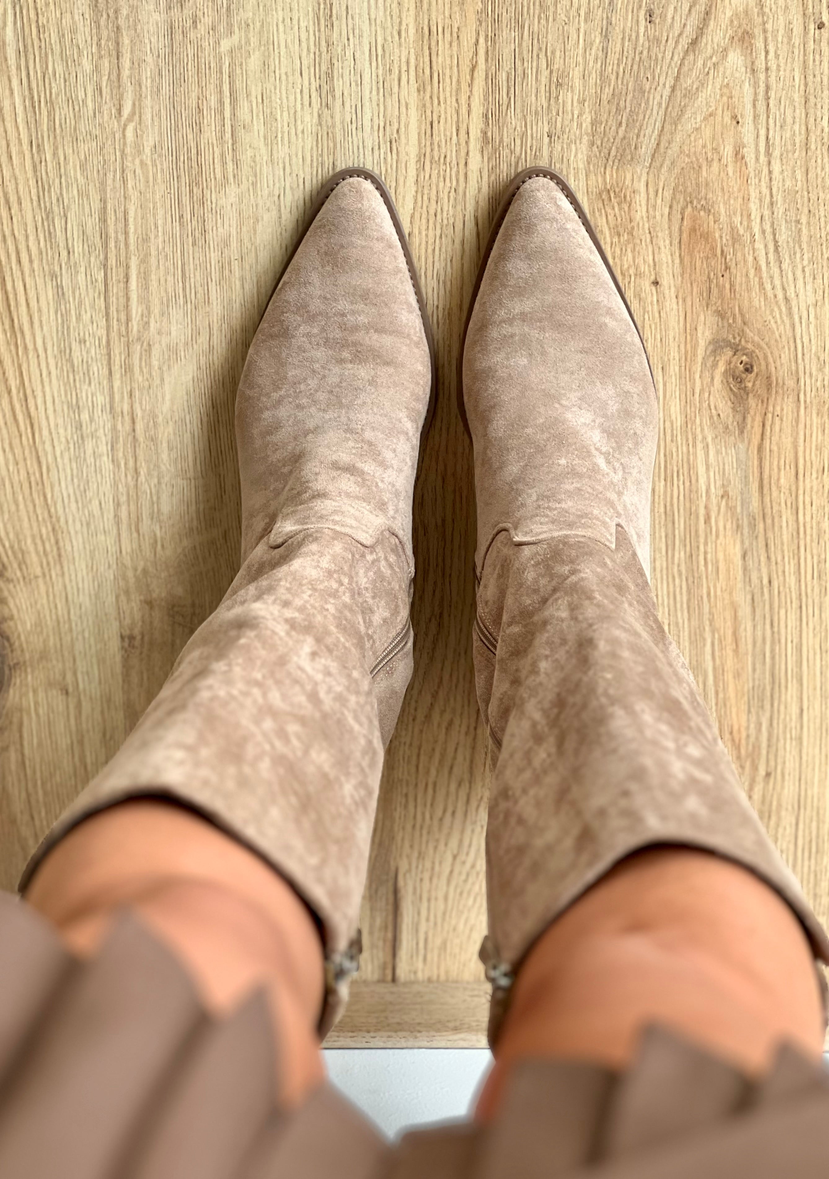 Texano beige con frange