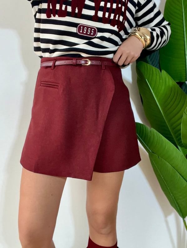 Pantagonna Bordeaux con cinturino