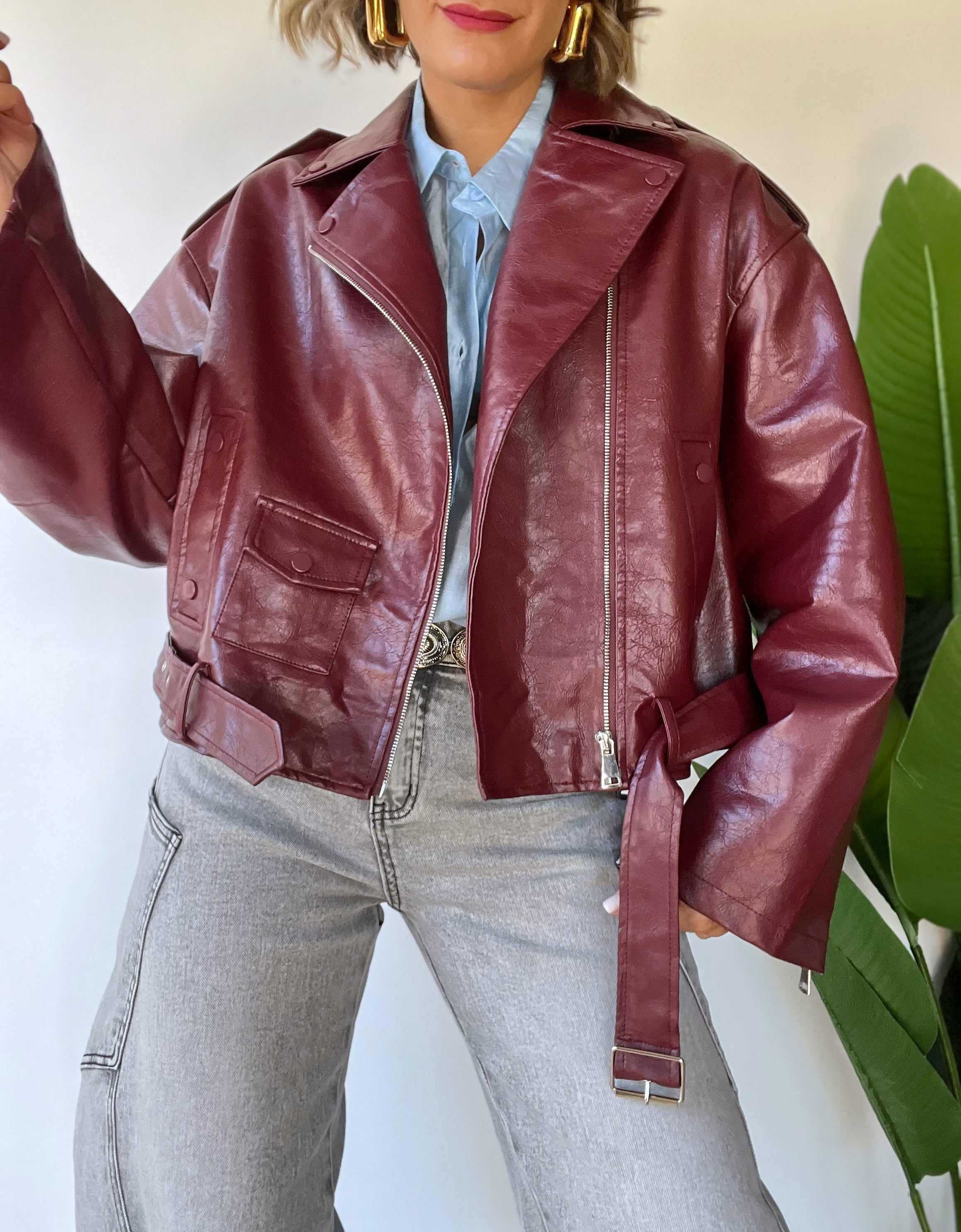 Chiodo oversize Bordeuax