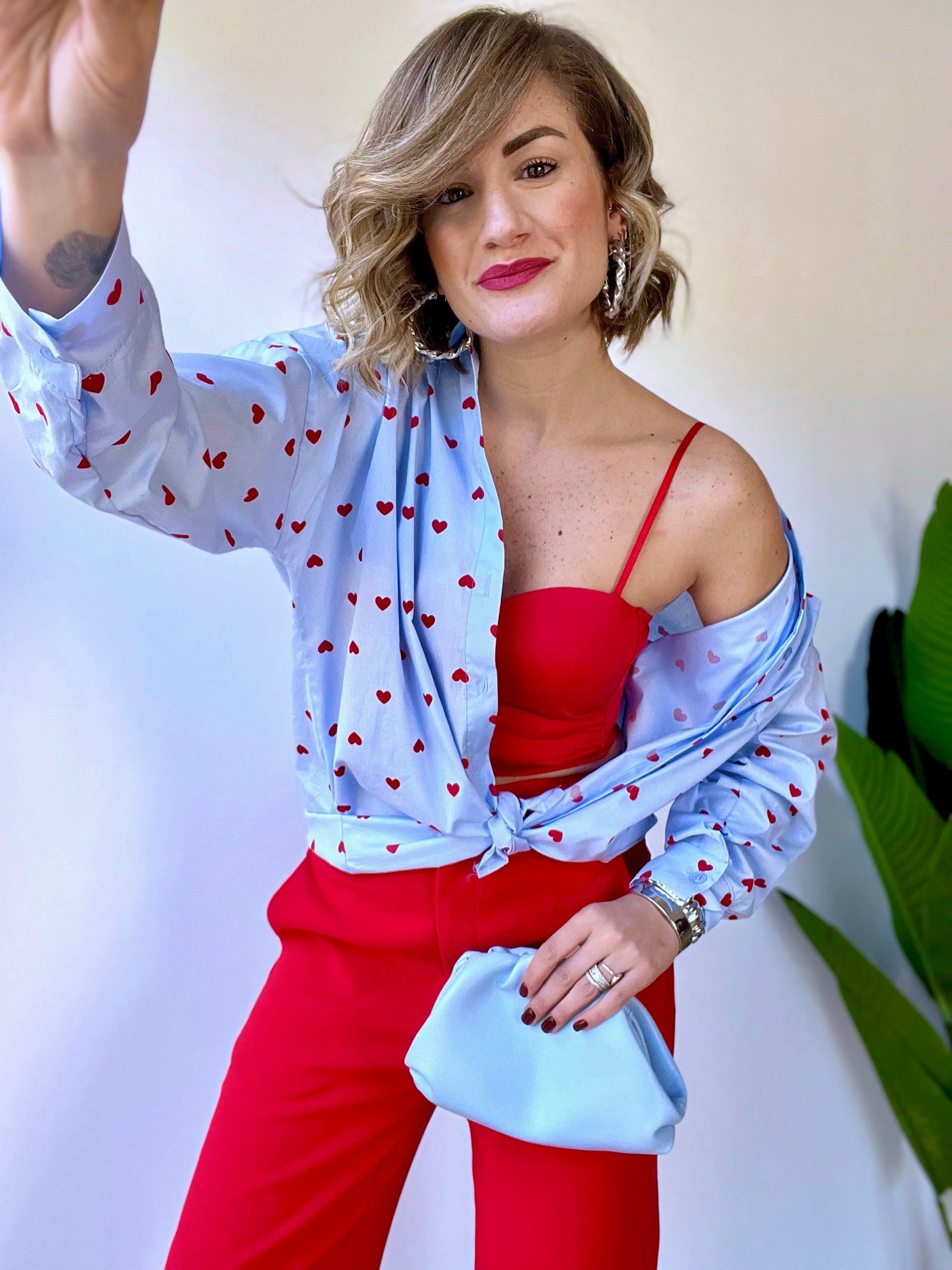 Camicia cotone cuoricini