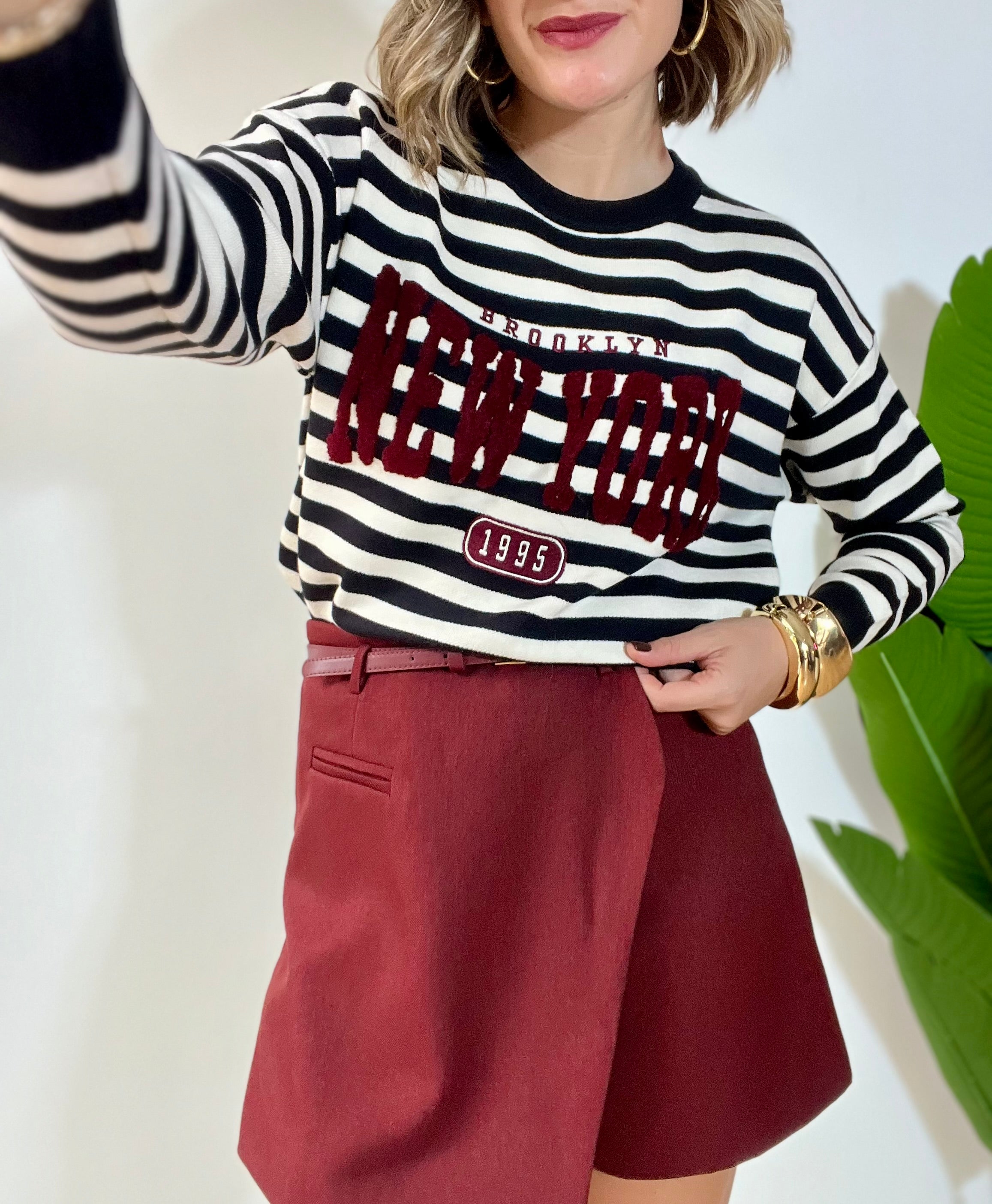 Maglioncino rigato NEW YORK