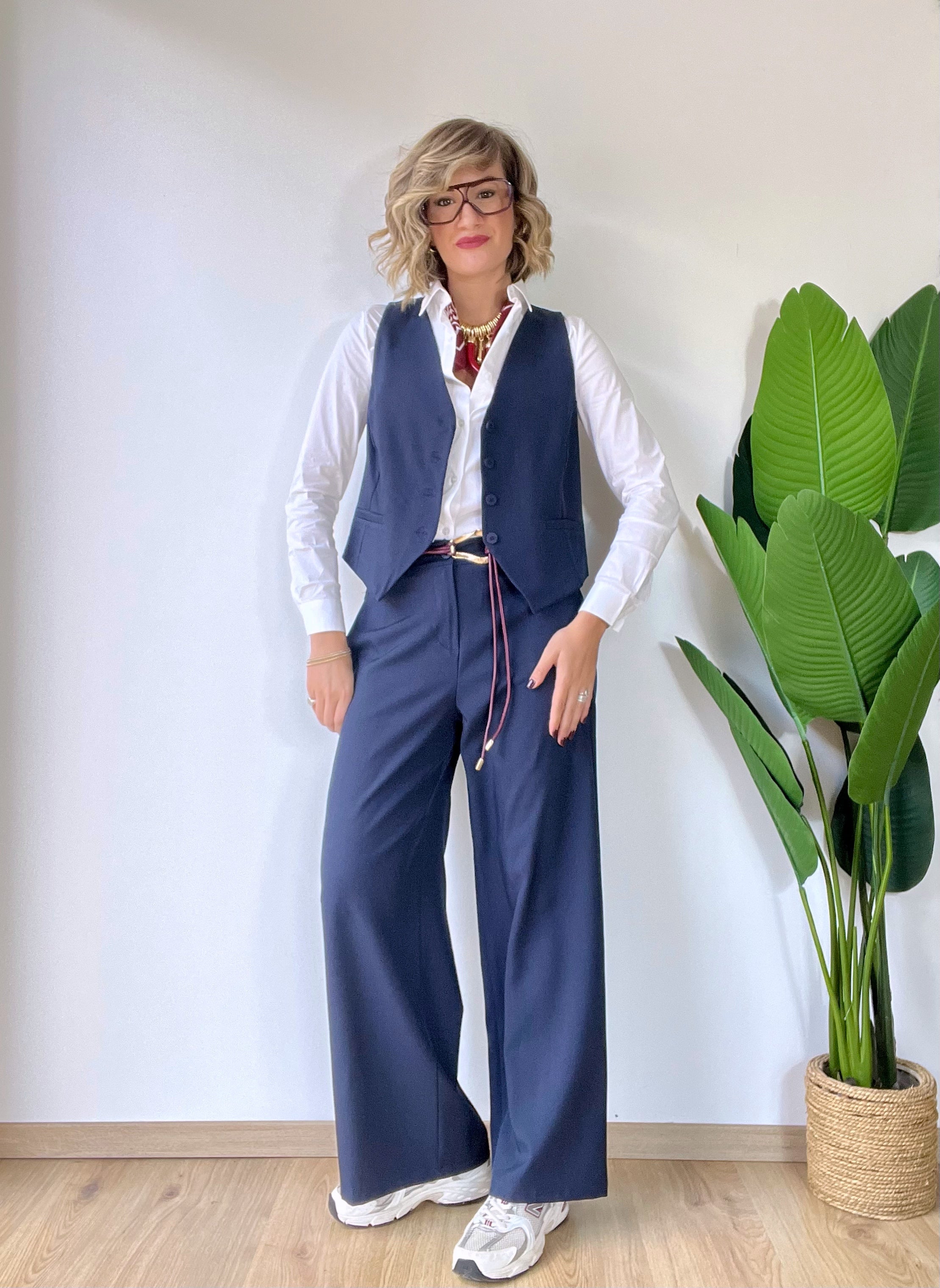 Coordinato blu notte con gilet