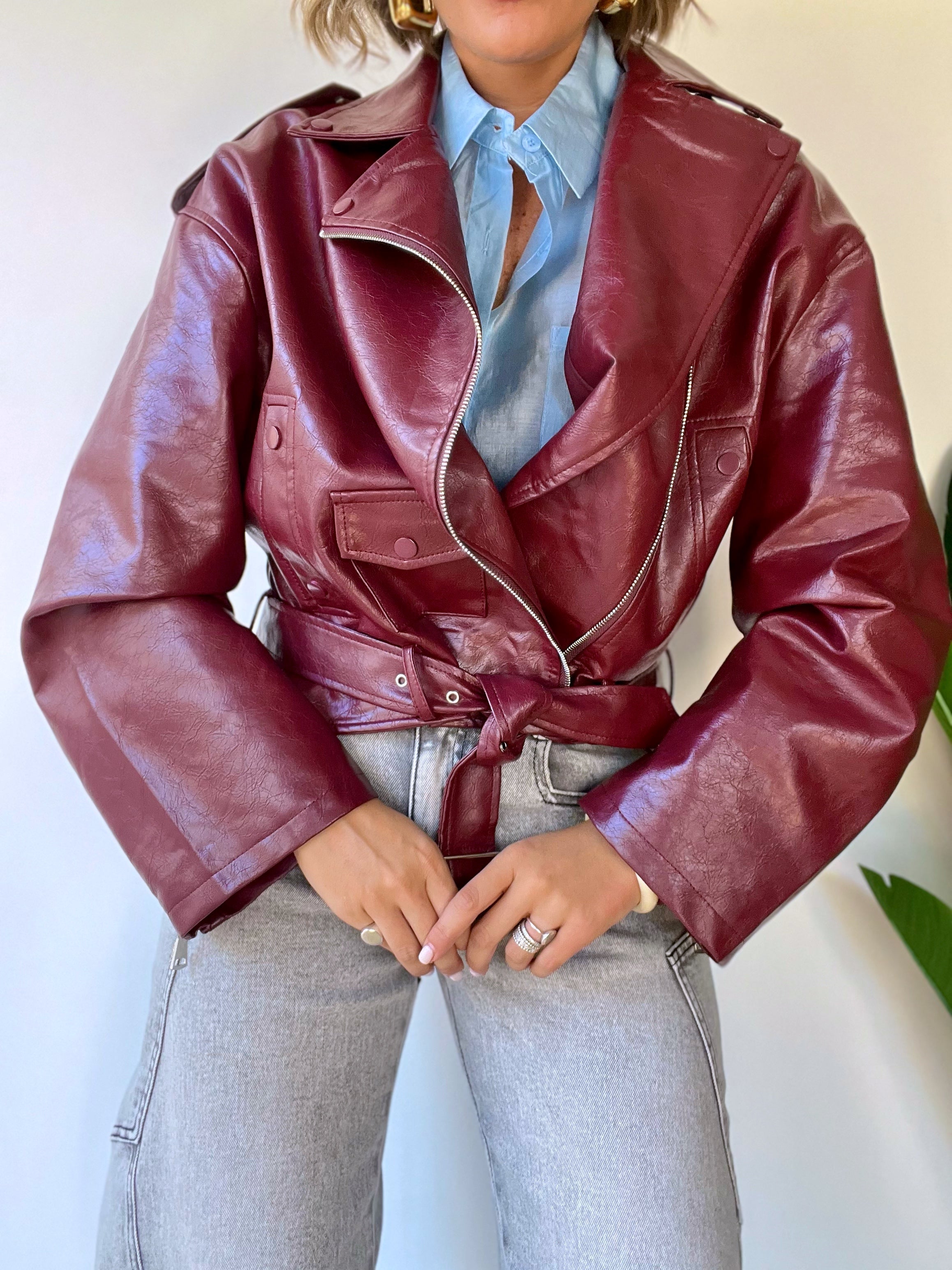Chiodo oversize Bordeuax
