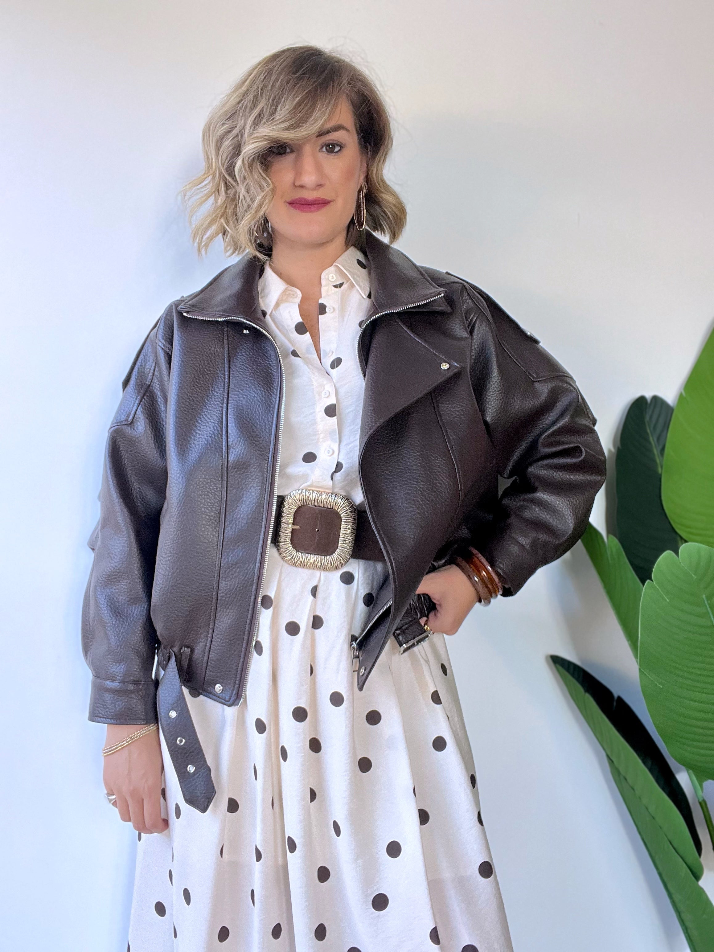 Chiodo marrone scuro oversize