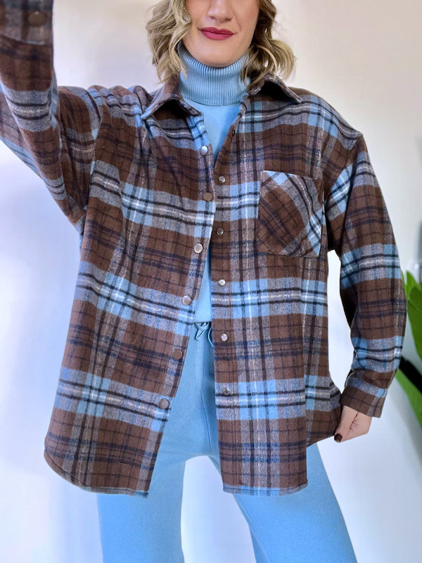 Maxi camicione flanellata a quadri