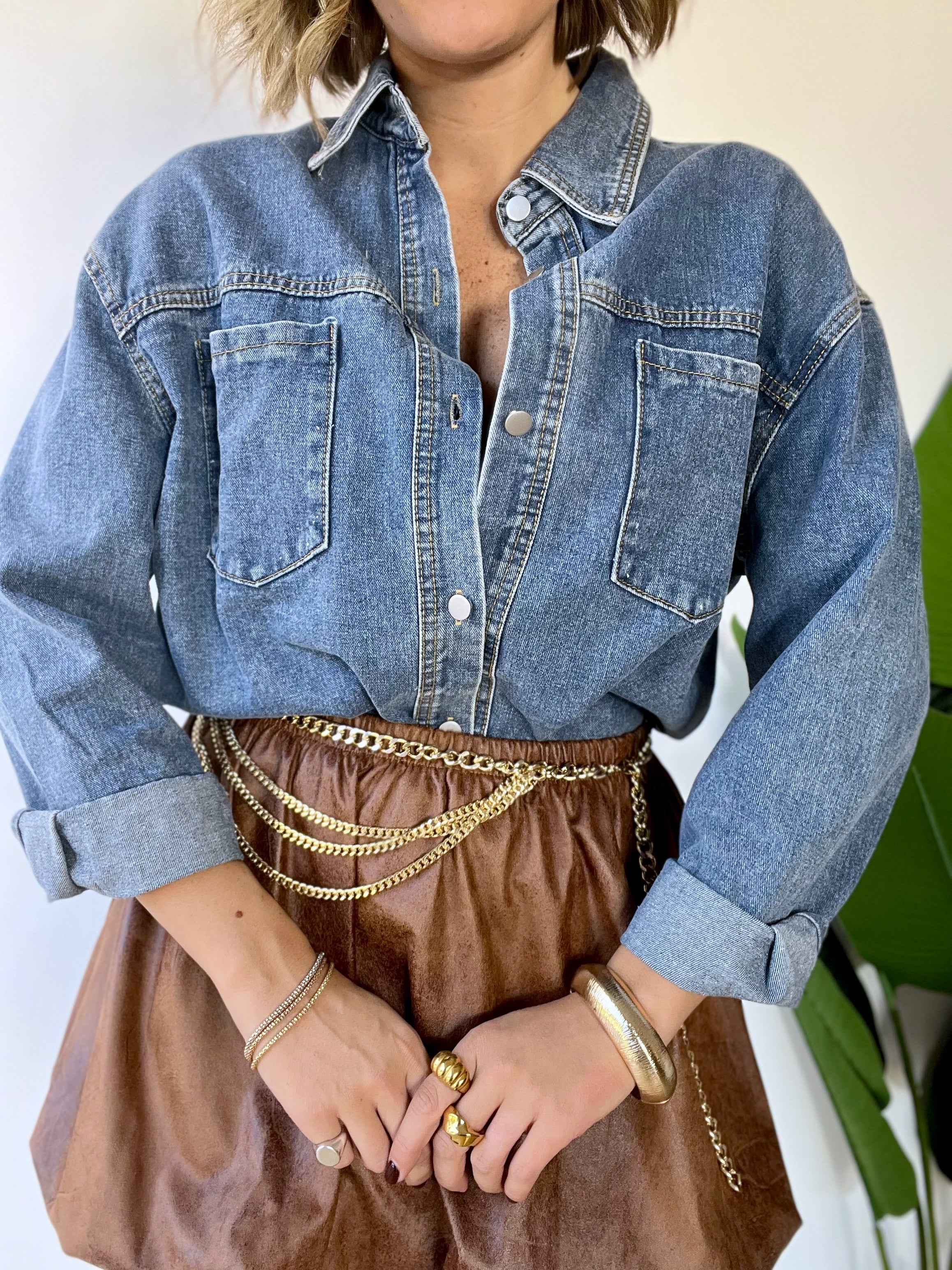 Camicia in denim oversize