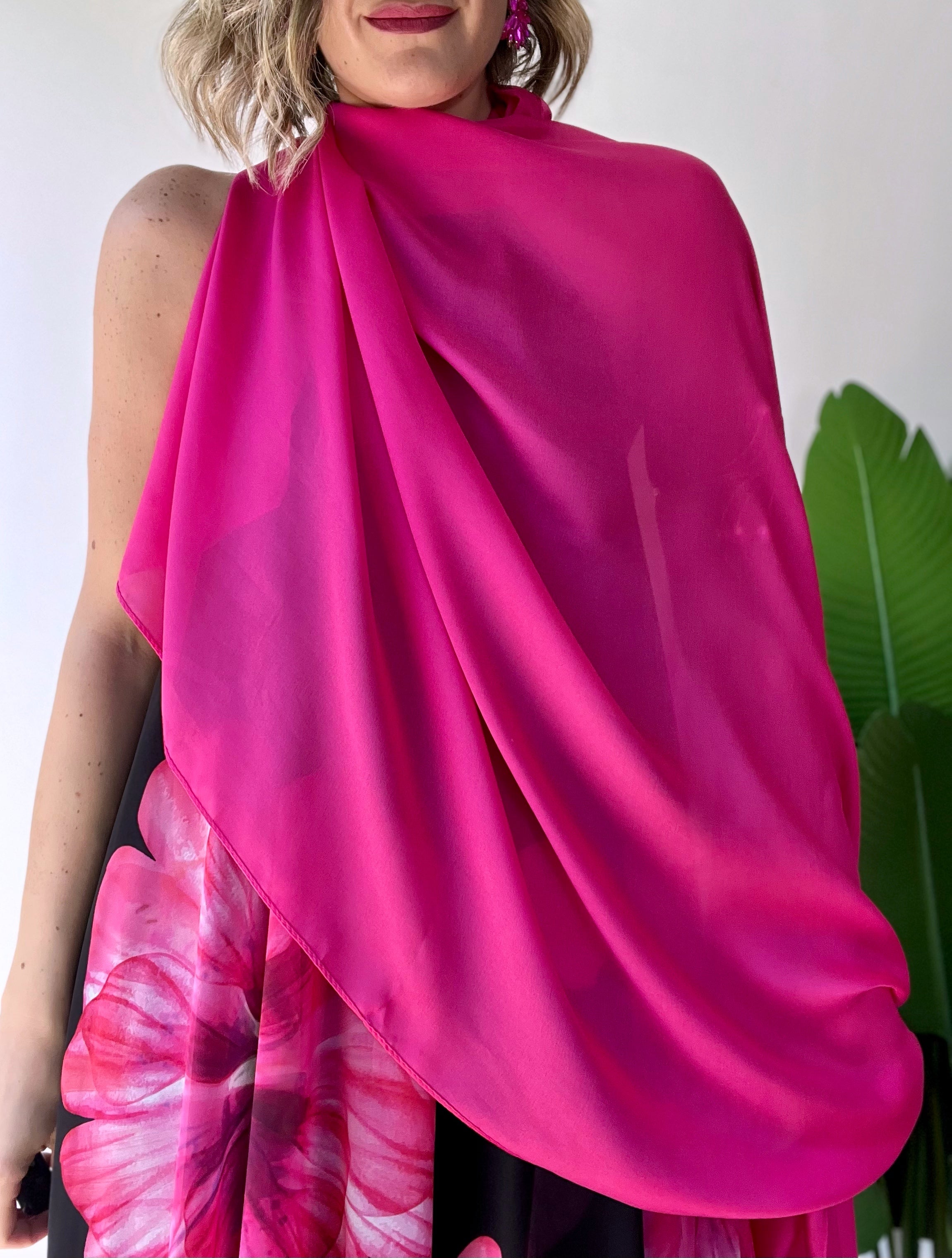 Stola semi velata fucsia