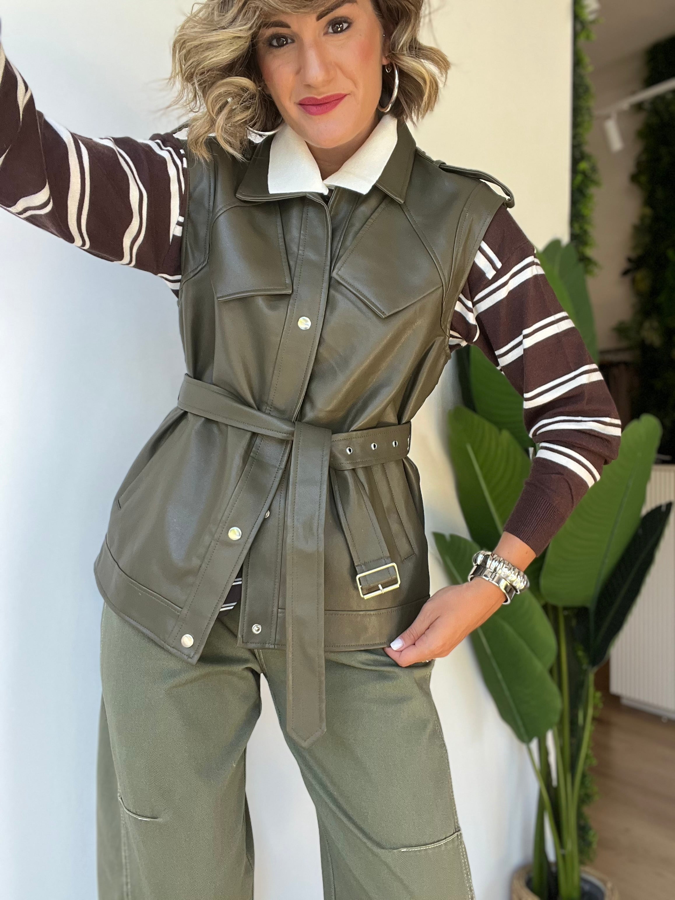 Maglioncino polo a righe cotone leggero