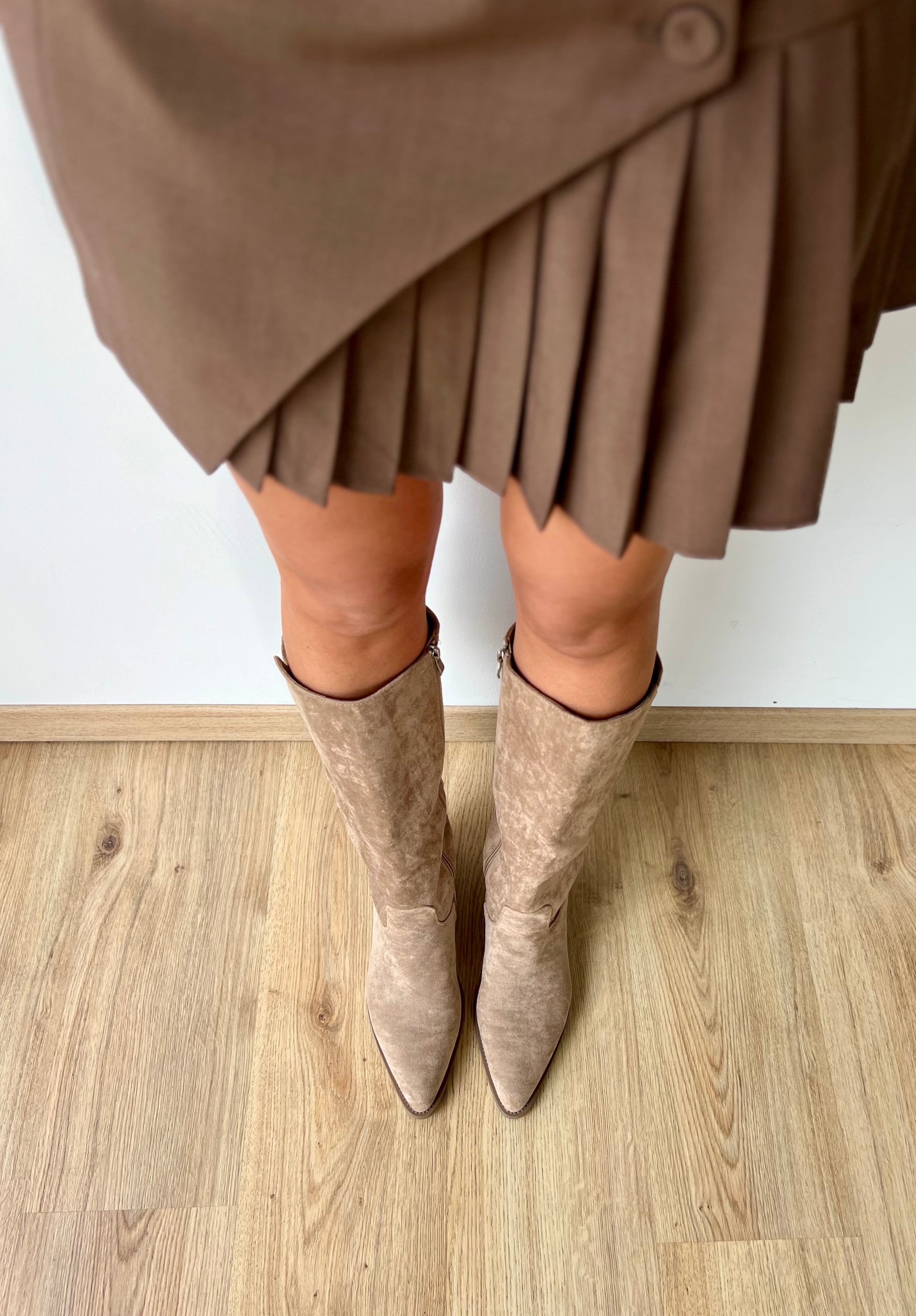 Texano beige con frange