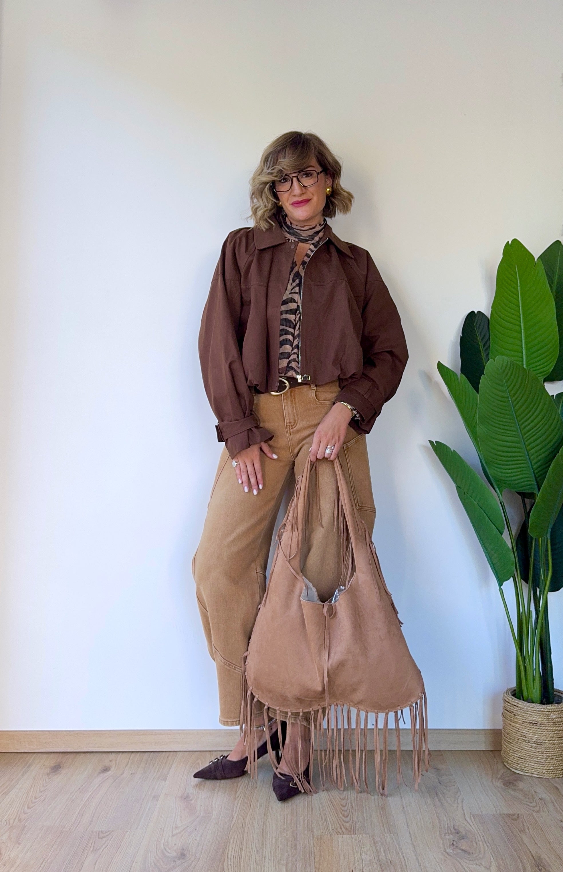 Jeans balloon cargo camel