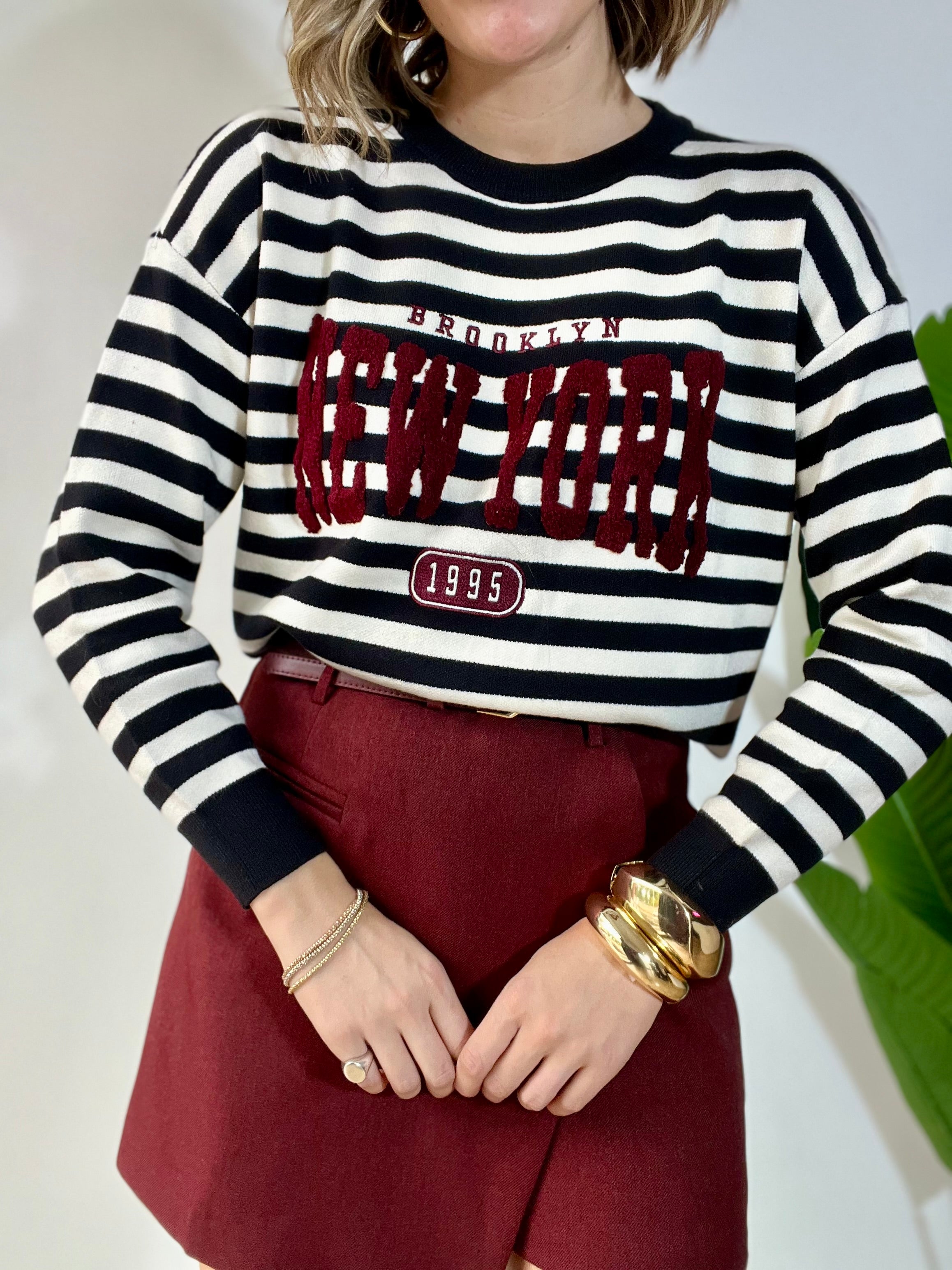 Maglioncino rigato NEW YORK