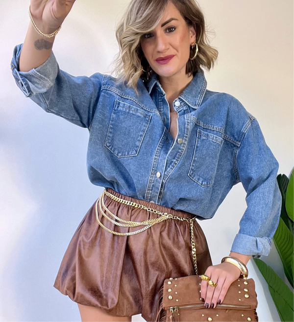 Camicia in denim oversize