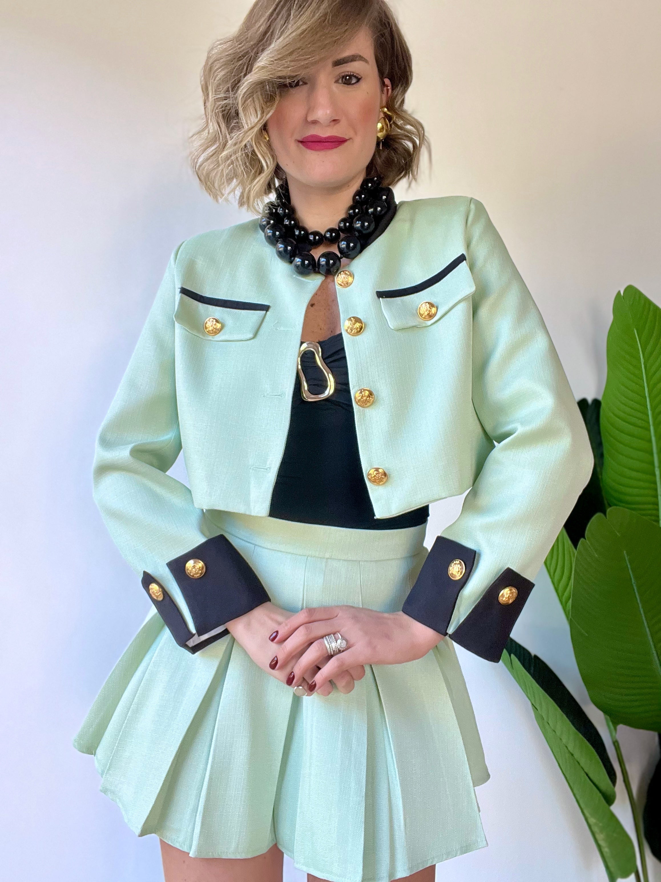 Coordinato con gonna PARIS verde