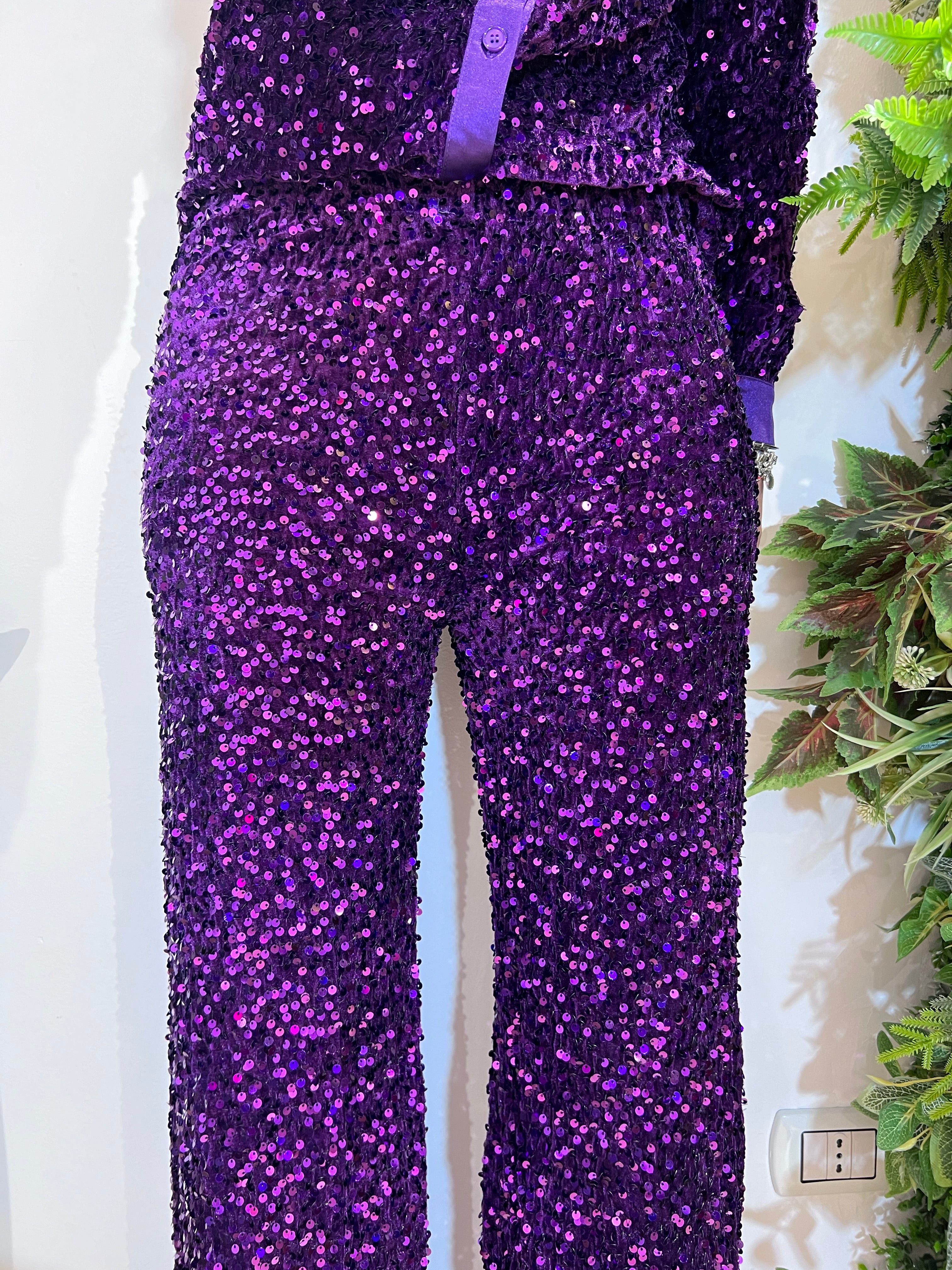 Coordinato ciniglia e paillettes