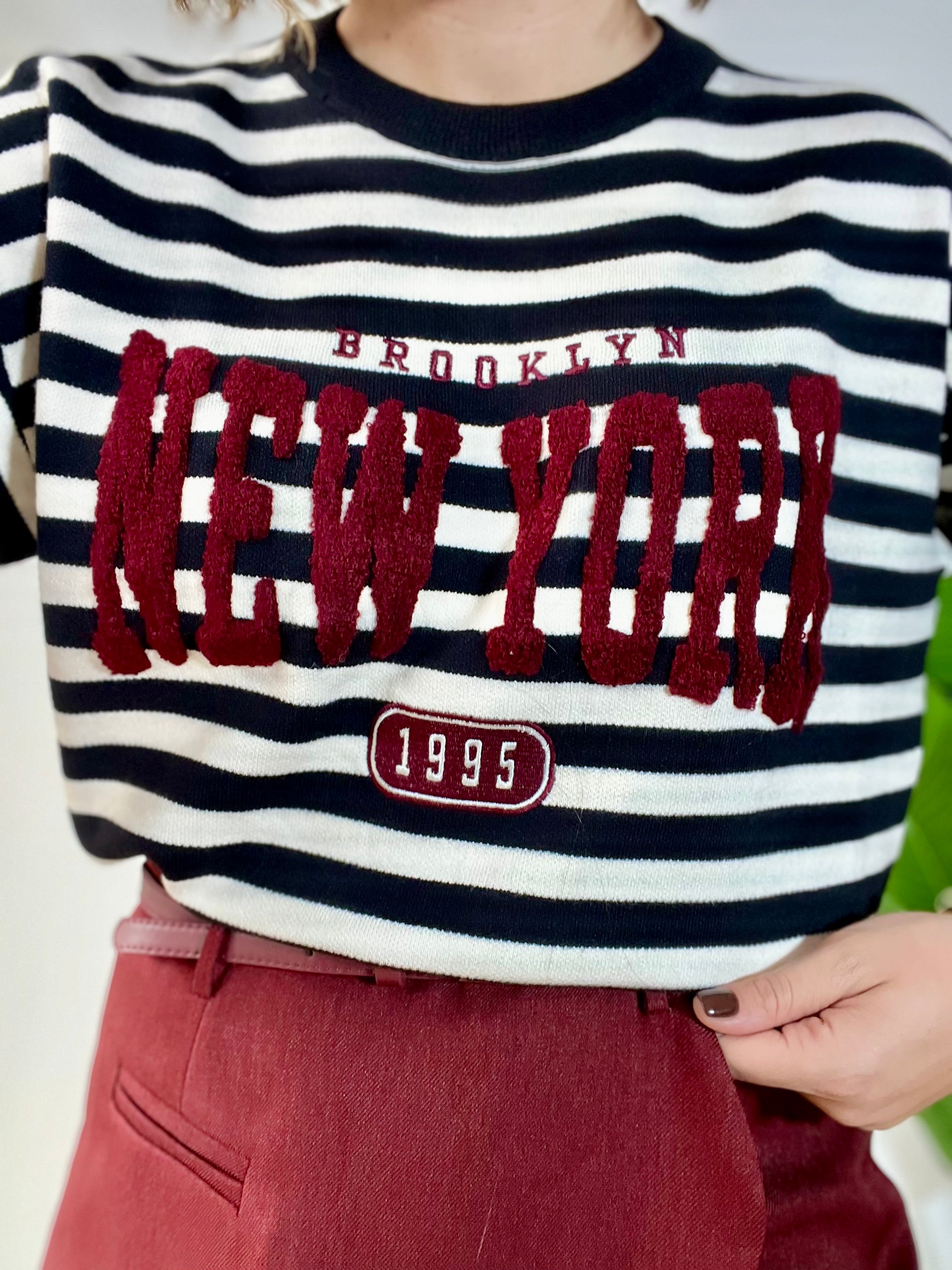 Maglioncino rigato NEW YORK